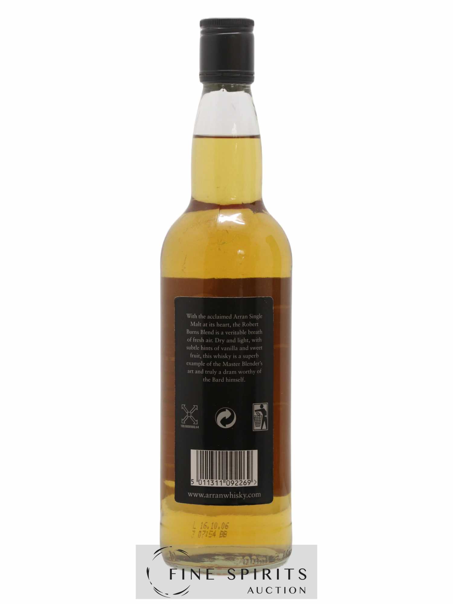 Arran Of. Robert Burns - World Federation - Lot de 1 bouteille - 2