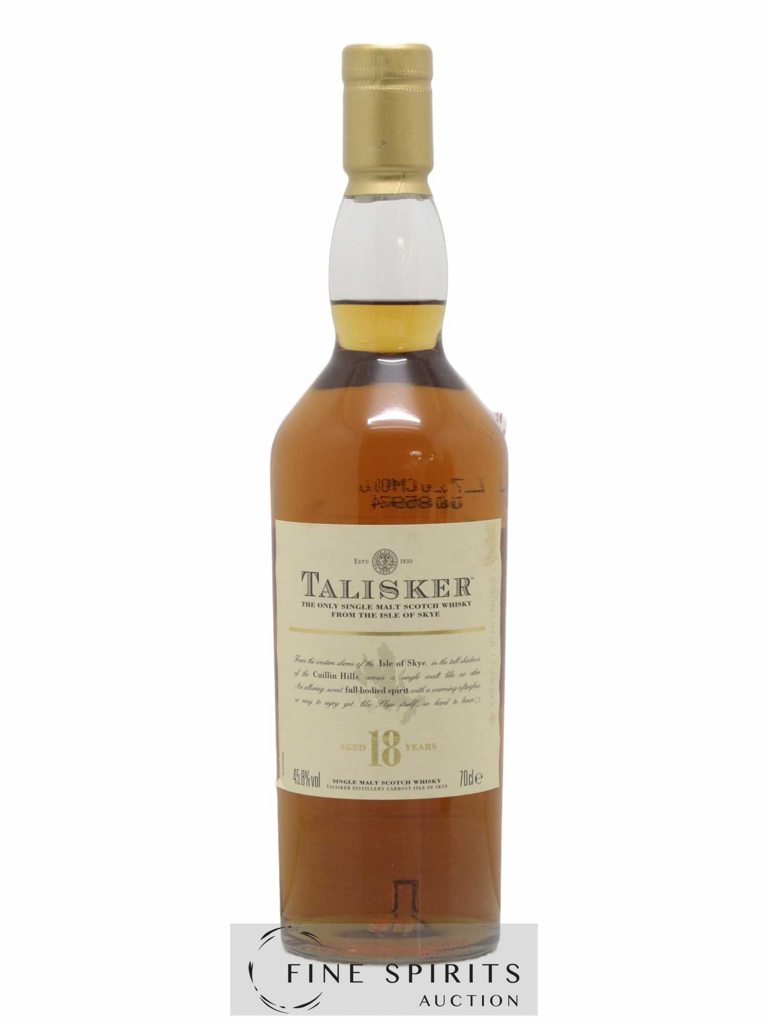 Talisker 18 years Of. 70cl - Lot de 1 bouteille - 0