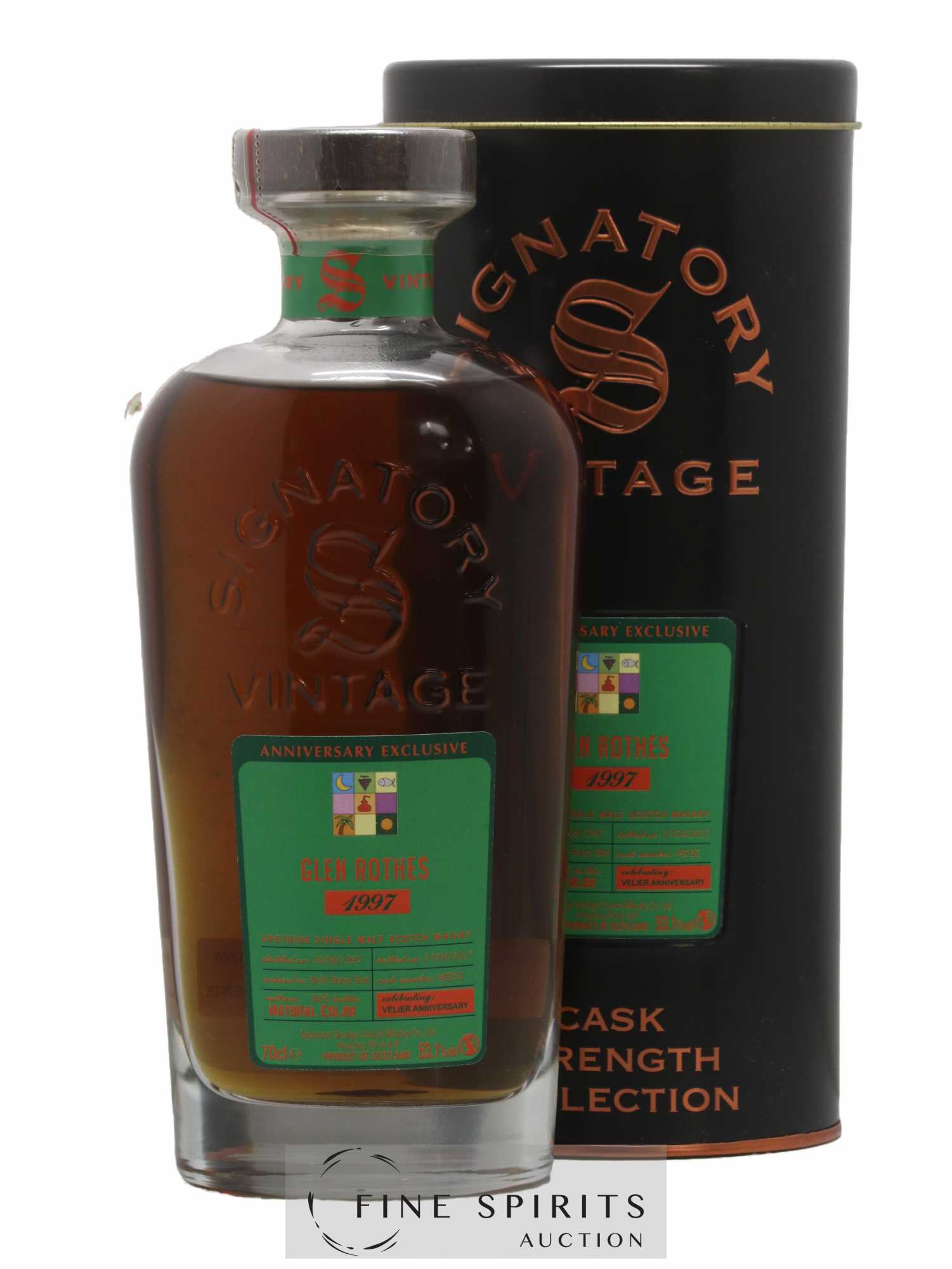 Glenrothes 19 years 1997 Signatory Vintage Anniversary Exclusive Cask n°9252 - One of 605 - bottled 2017 Velier Anniversary Cask Strength Collection - Lot de 1 bouteille - 0