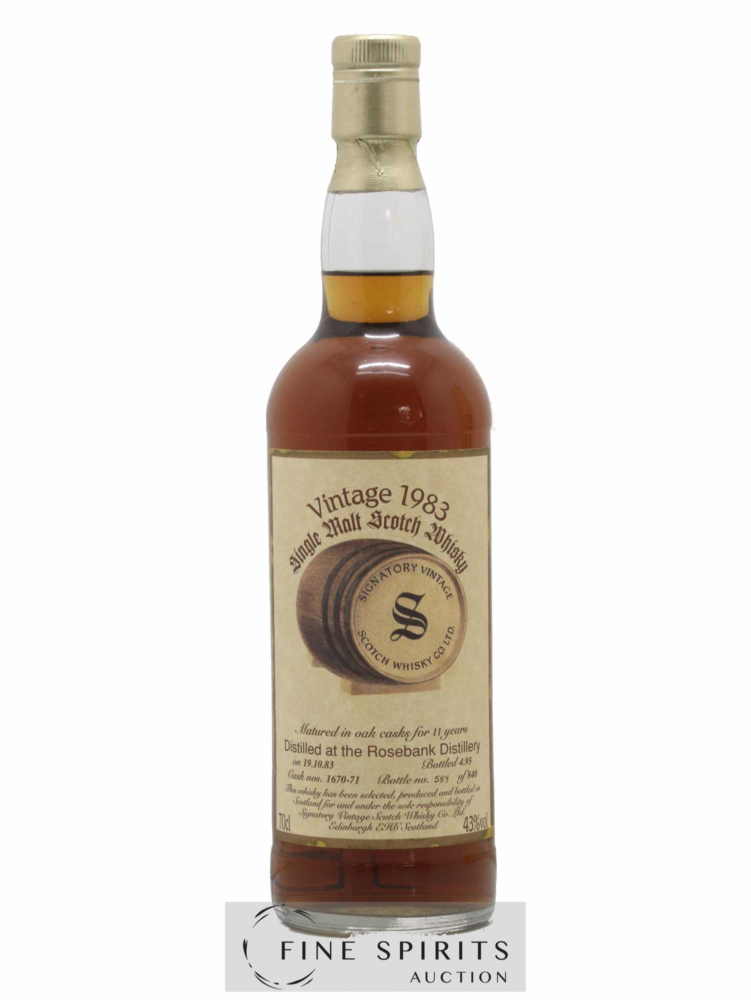 Rosebank 1983 Signatory Vintage Casks n°1670-71 - One of 840 - bottled 1995 - Lot de 1 bouteille - 1