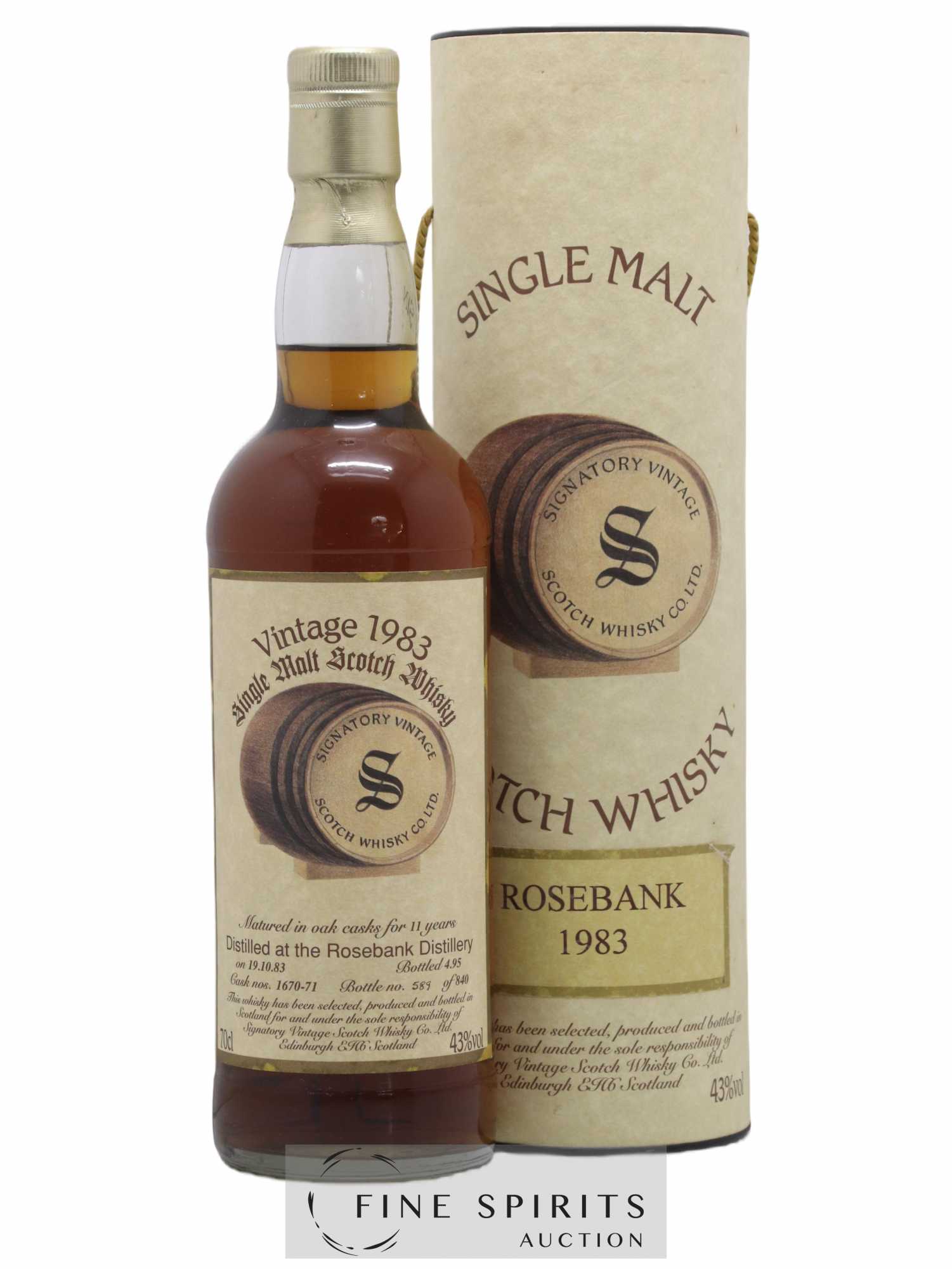 Rosebank 1983 Signatory Vintage Casks n°1670-71 - One of 840 - bottled 1995 - Lot de 1 bouteille - 0