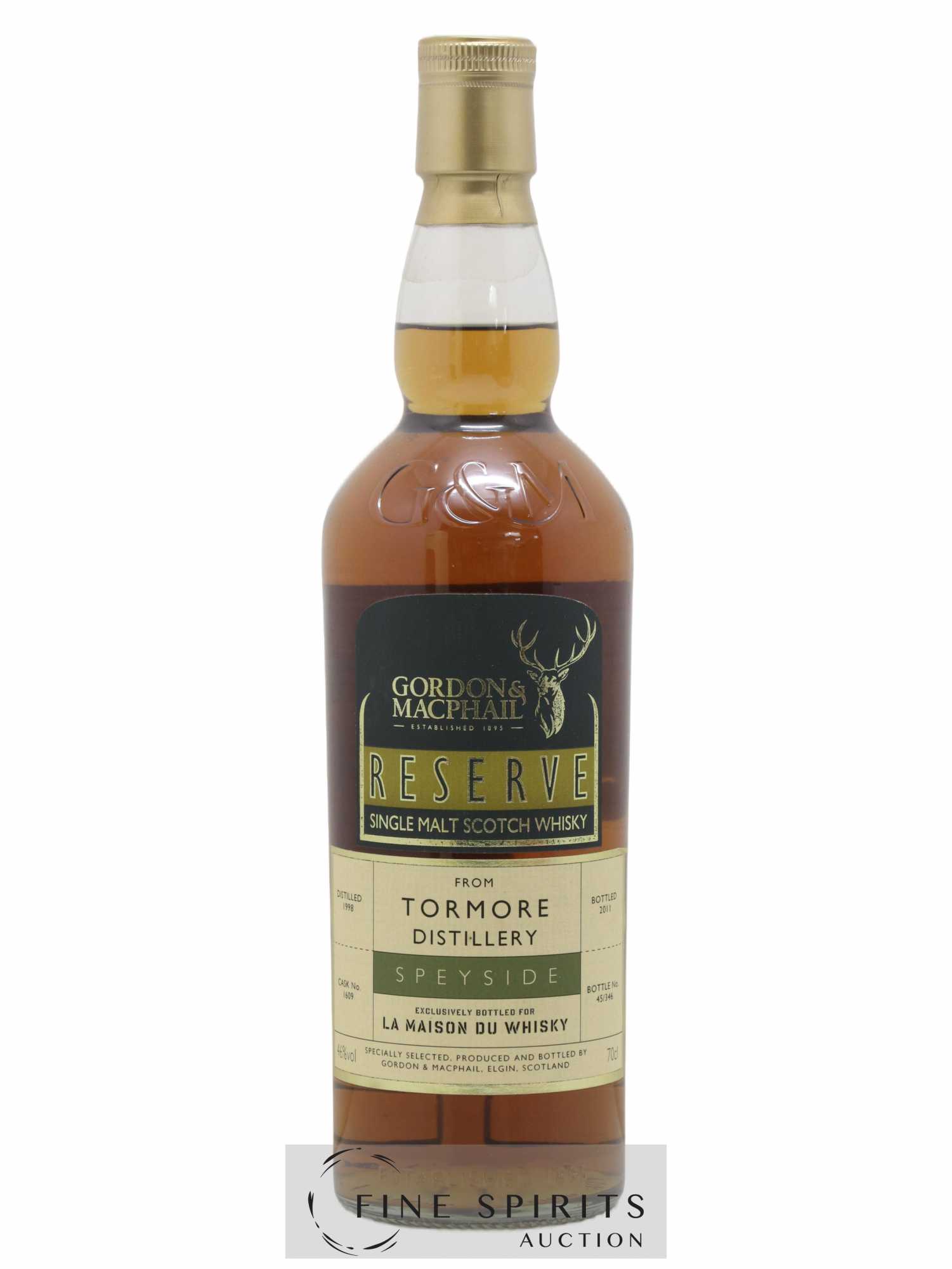 Tormore 1998 Gordon & MacPhail Reserve Cask n°1609 - One of 346 - bottled 2011 LMDW - Lot de 1 bouteille - 1