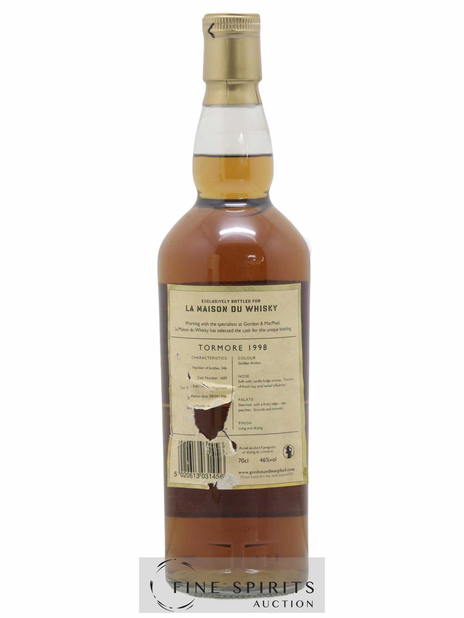 Tormore 1998 Gordon & MacPhail Reserve Cask n°1609 - One of 346 - bottled 2011 LMDW - Lot de 1 bouteille - 2