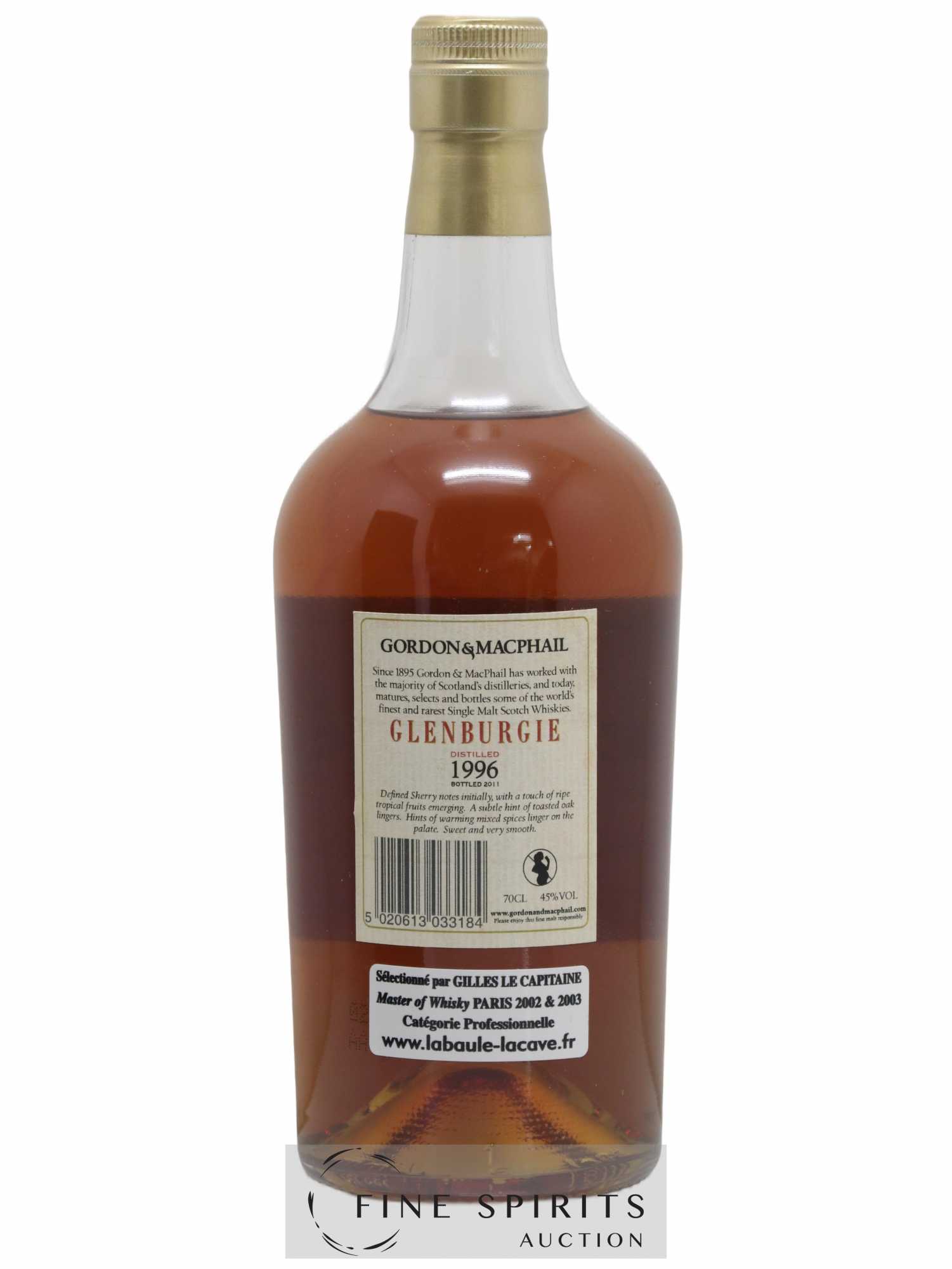 Glenburgie 1996 Gordon & MacPhail bottled 2011 - Lot de 1 bouteille - 2