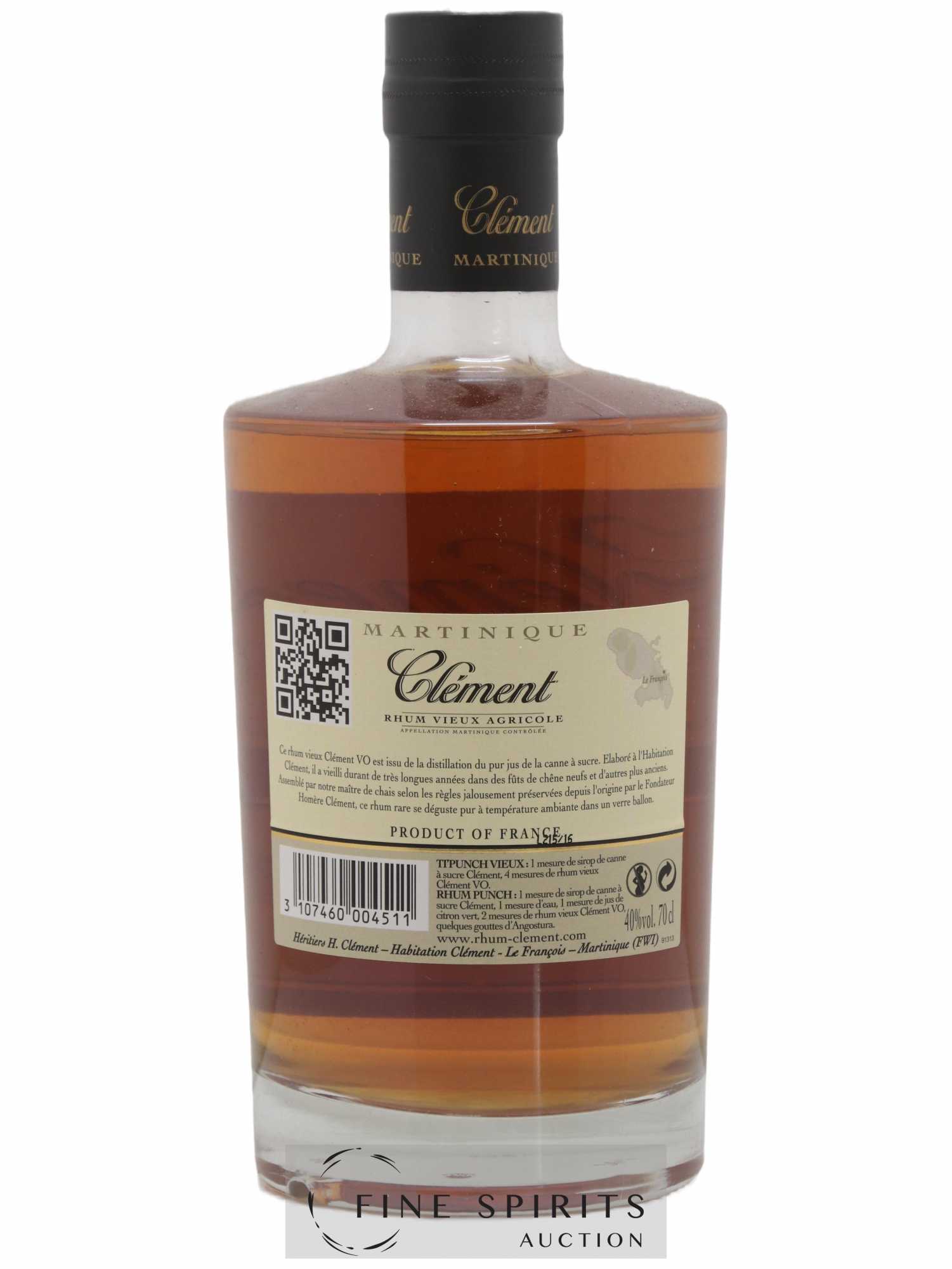 Clément Of. V.O Vieilli en fûts de Chêne - Lot de 1 bouteille - 1