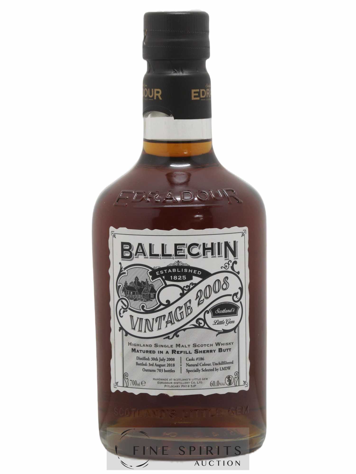 Ballechin 2008 Of. Cask n°186 - One of 703 - bottled 2018 LMDW - Lot de 1 bouteille - 1