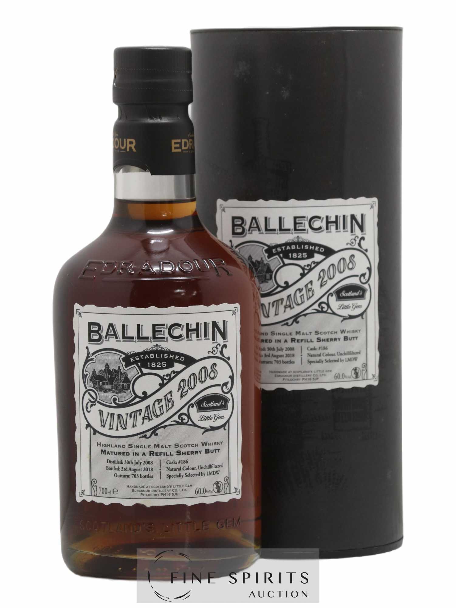 Ballechin 2008 Of. Cask n°186 - One of 703 - bottled 2018 LMDW - Lot de 1 bouteille - 0