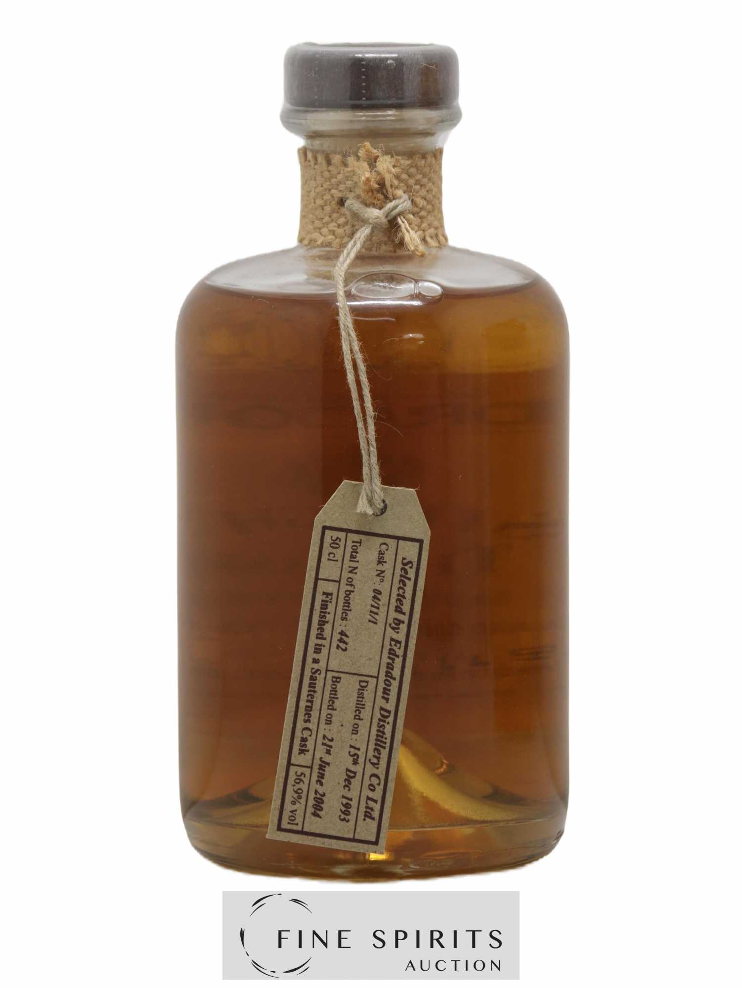 Edradour 10 years 1993 Of. Sauternes Finish Cask n°04-11-1 - One of 442 - bottled 2004 Straight from the Cask - Lot of 1 bottle - 2
