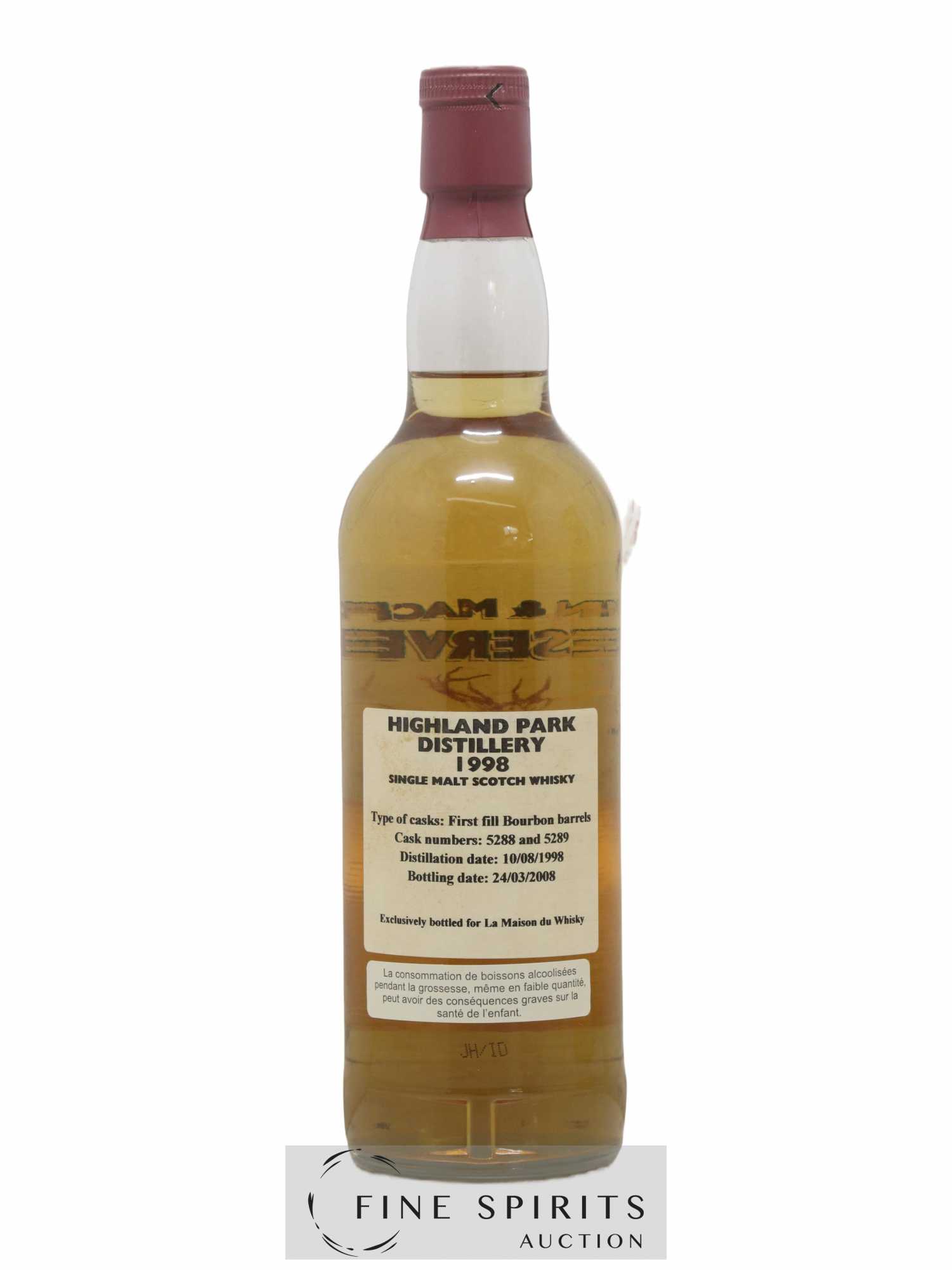 Highland Park 1998 Gordon & MacPhail Reserve Casks n°5288-5289 - bottled 2008 LMDW - Lot de 1 bouteille - 2