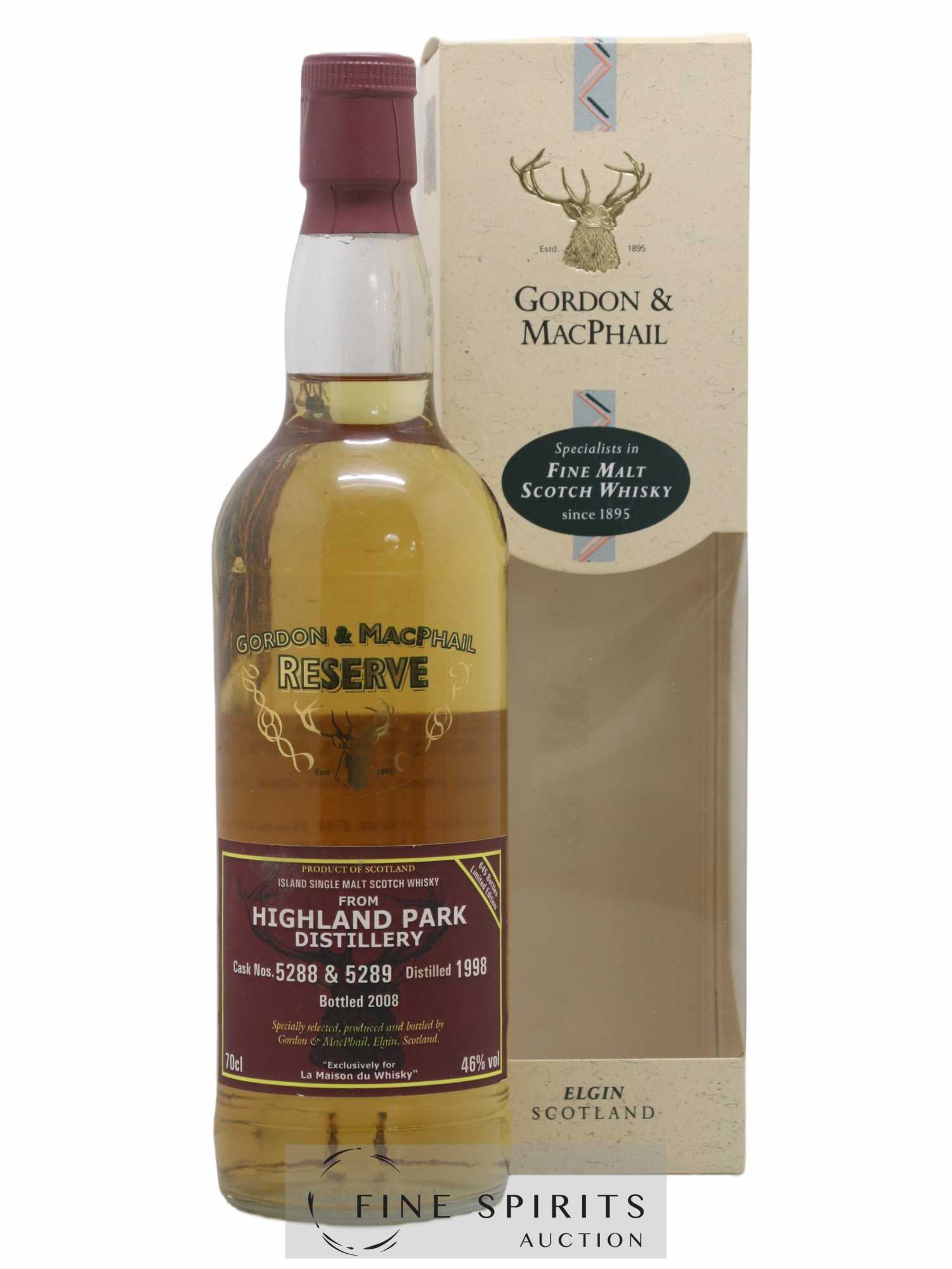Highland Park 1998 Gordon & MacPhail Reserve Casks n°5288-5289 - bottled 2008 LMDW - Lot de 1 bouteille - 0