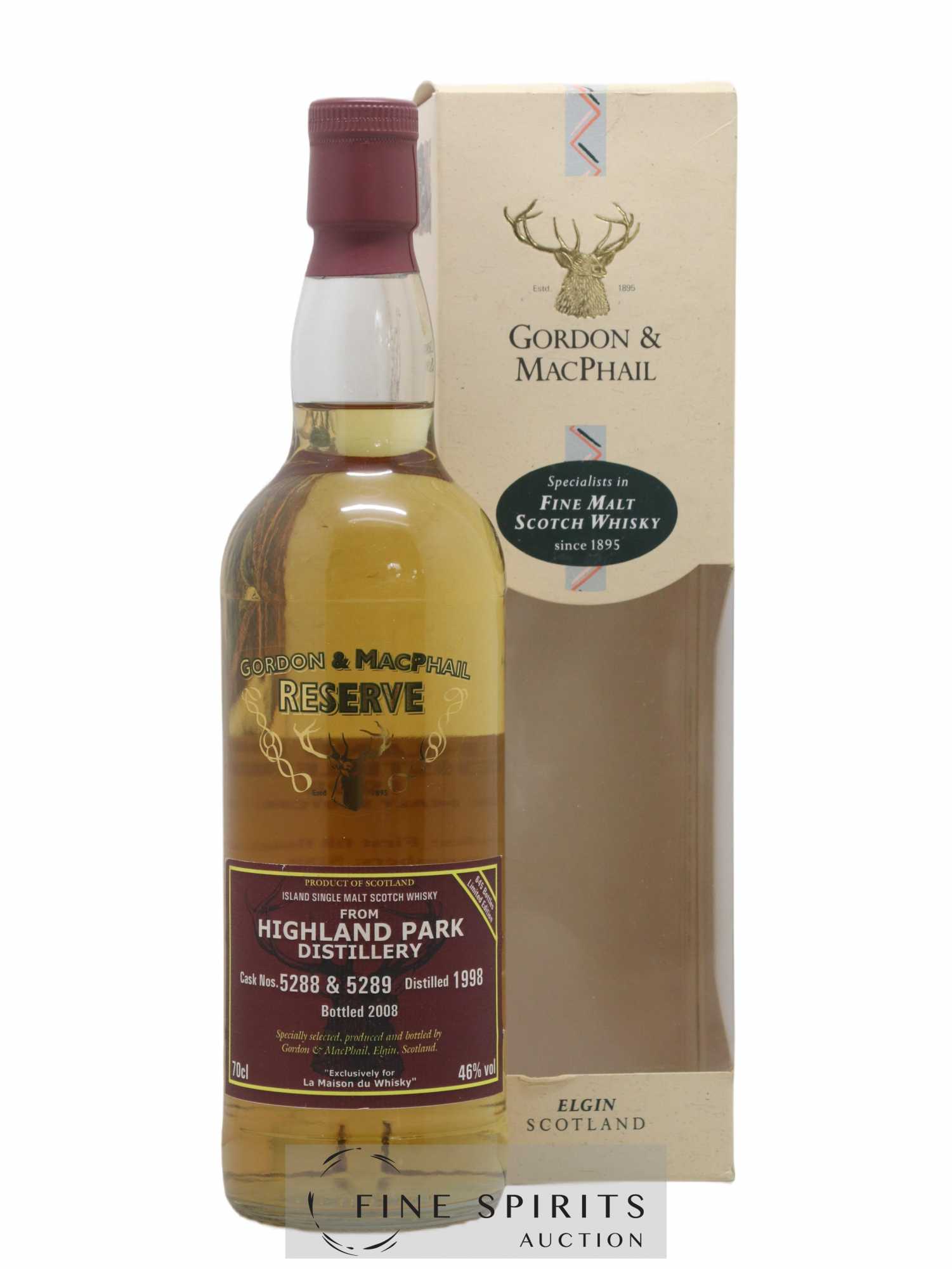 Highland Park 1998 Gordon & MacPhail Reserve Casks n°5288-5289 - bottled 2008 LMDW - Lot de 1 bouteille - 0