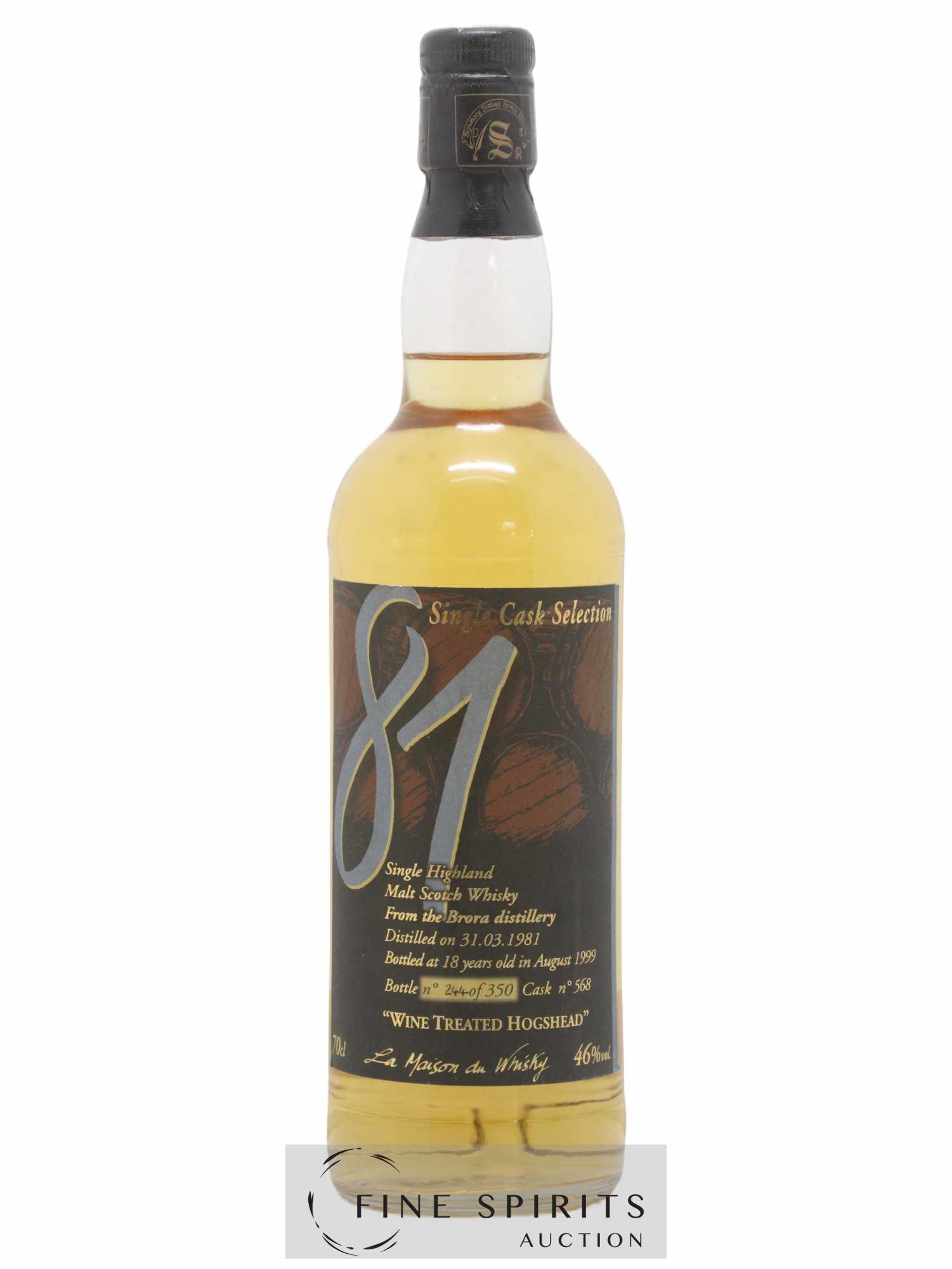 Brora 18 years 1981 Signatory Vintage Cask n°568 - One of 350 - bottled 1999 LMDW Single Cask Selection - Lot de 1 bouteille - 1