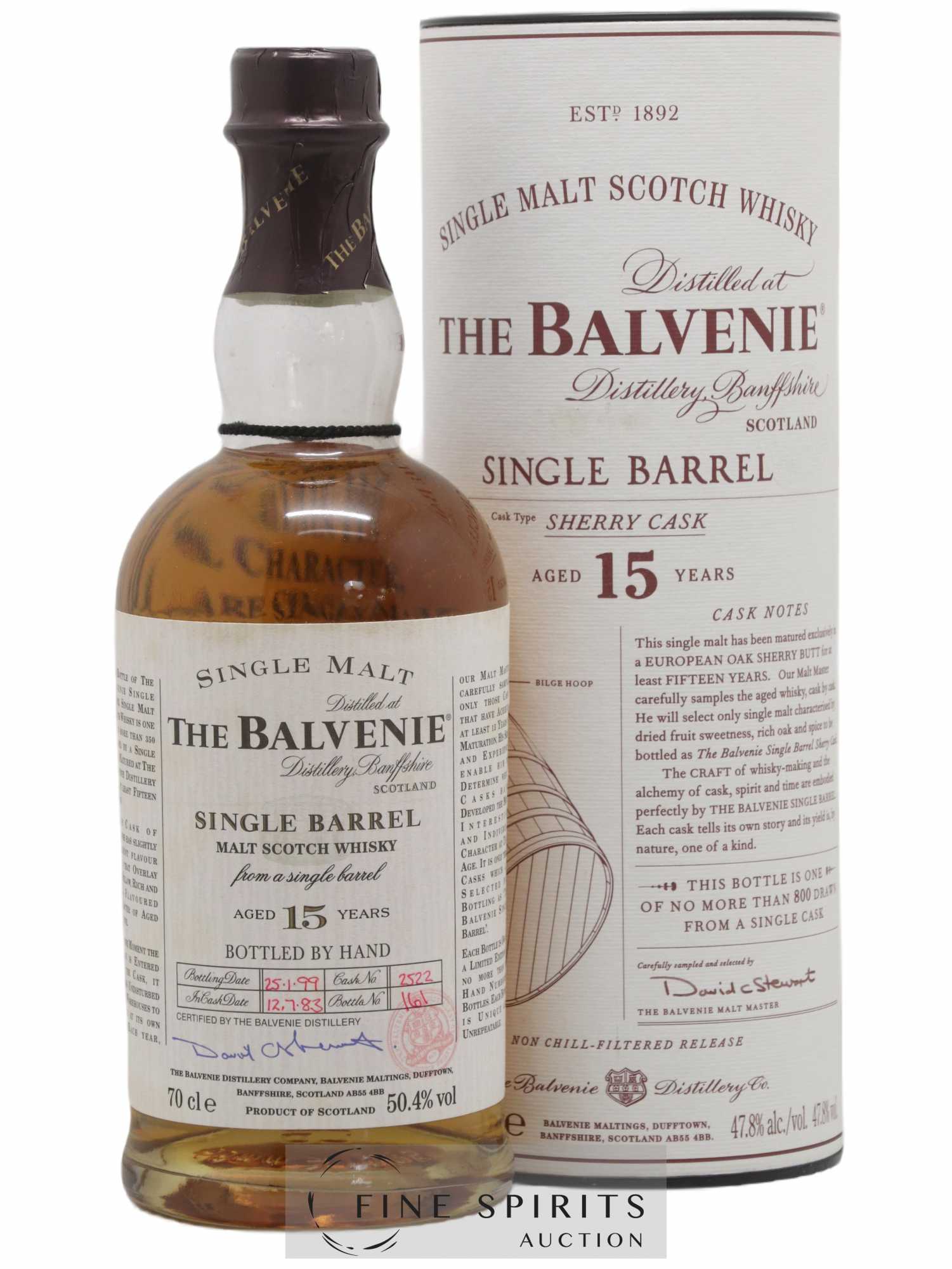 Balvenie (The) 15 years 1983 Of. Single Barrel Cask n°2522 - bottled 1999 - Lot de 1 bouteille - 0