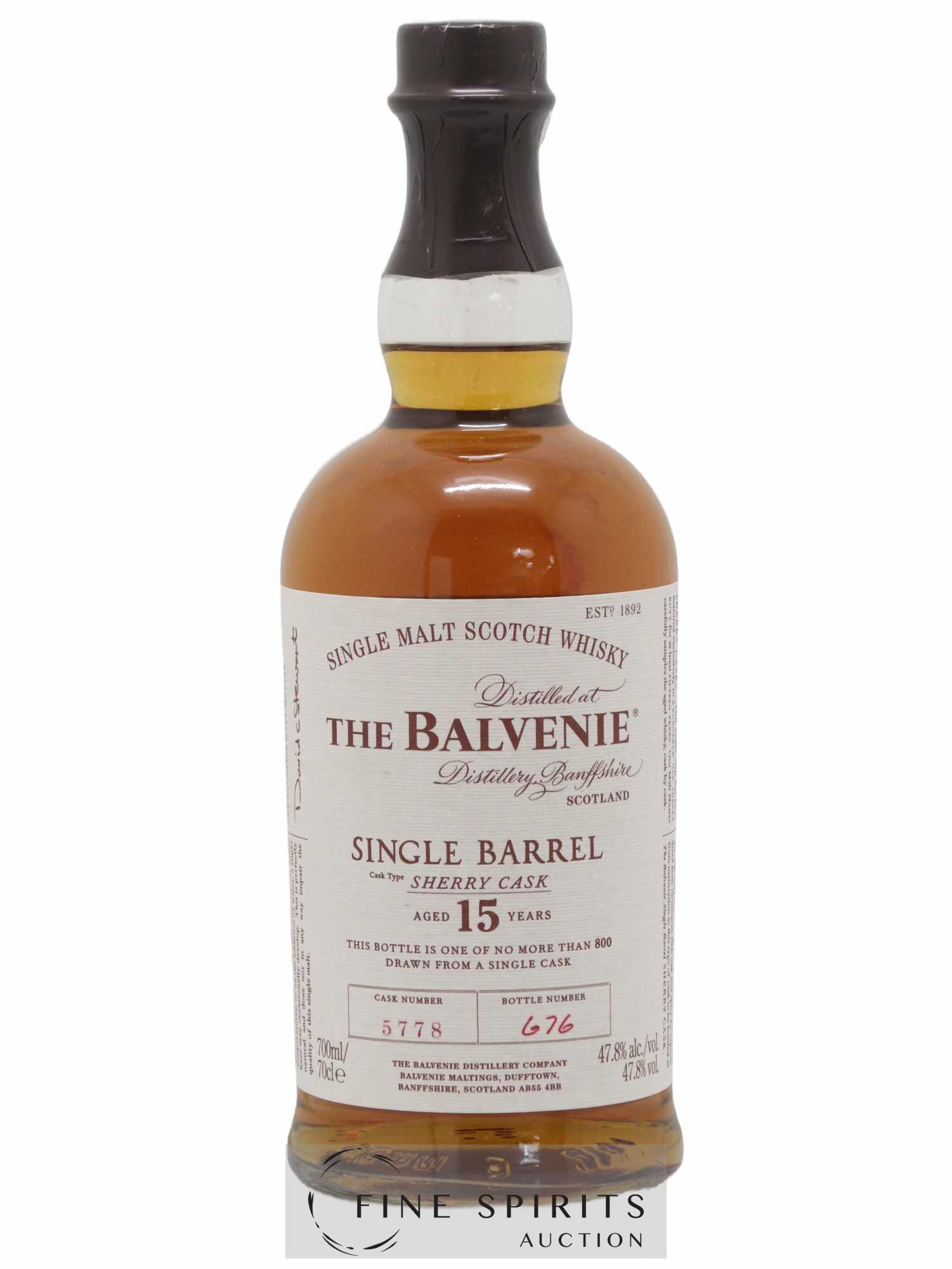 Balvenie (The) 15 years Of. Sherry Cask n°5778 - One of 800 Single Barrel - Lot de 1 bouteille - 1