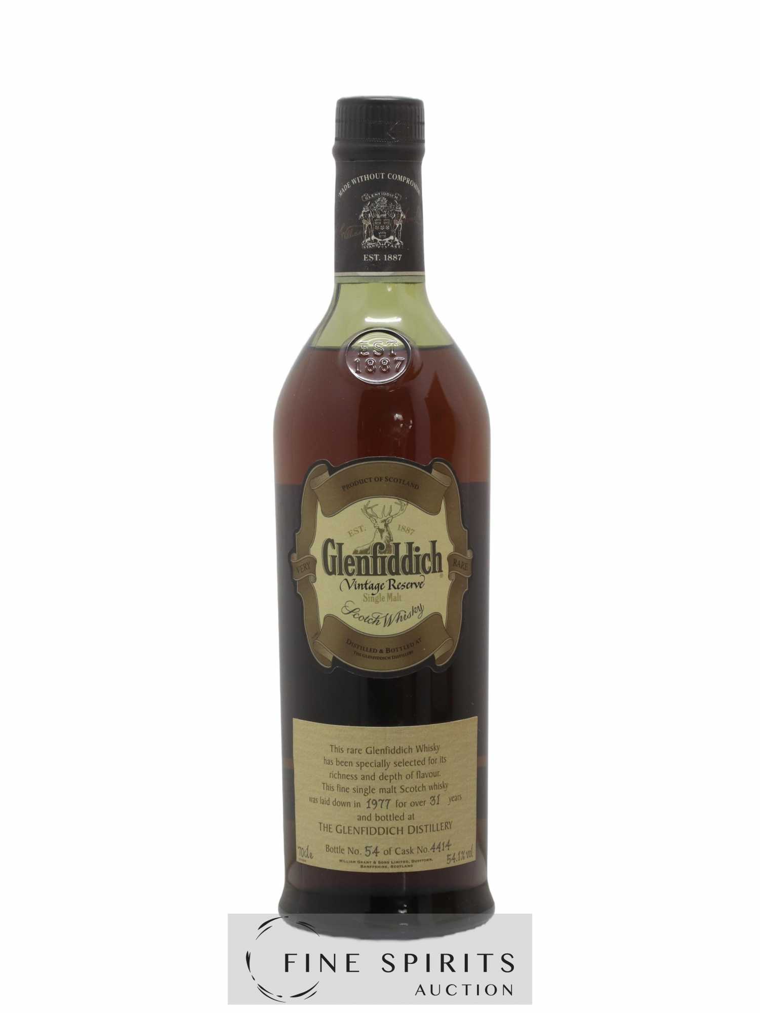 Glenfiddich 31 years 1977 Of. Cask n°4414 Vintage Reserve - Lot de 1 bouteille - 1