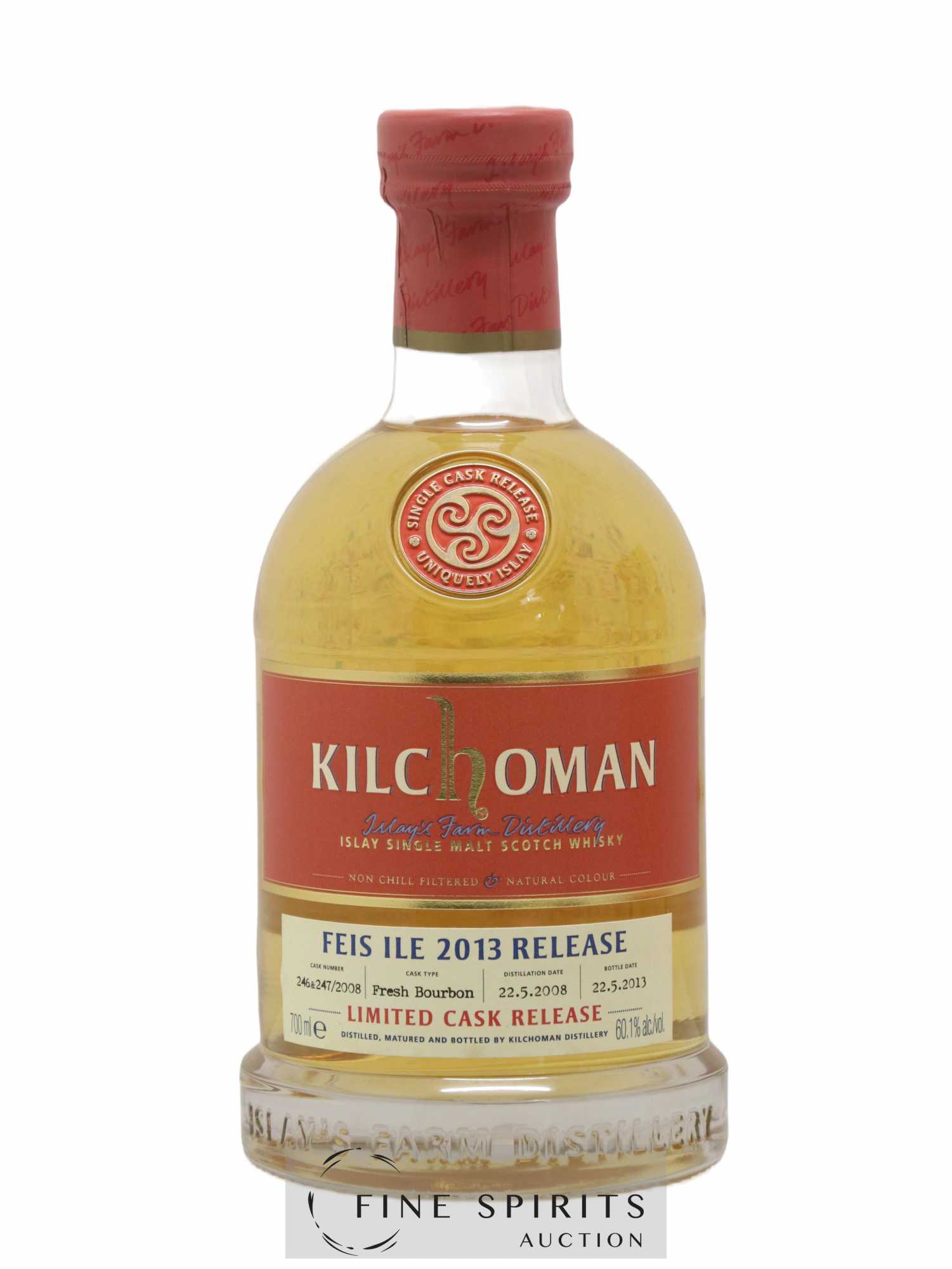 Kilchoman 2008 Of. Feis Ile 2013 Casks n°246-247-2008 - One of 526 - bottled 2013 Limited Cask Release - Lot de 1 bouteille - 1