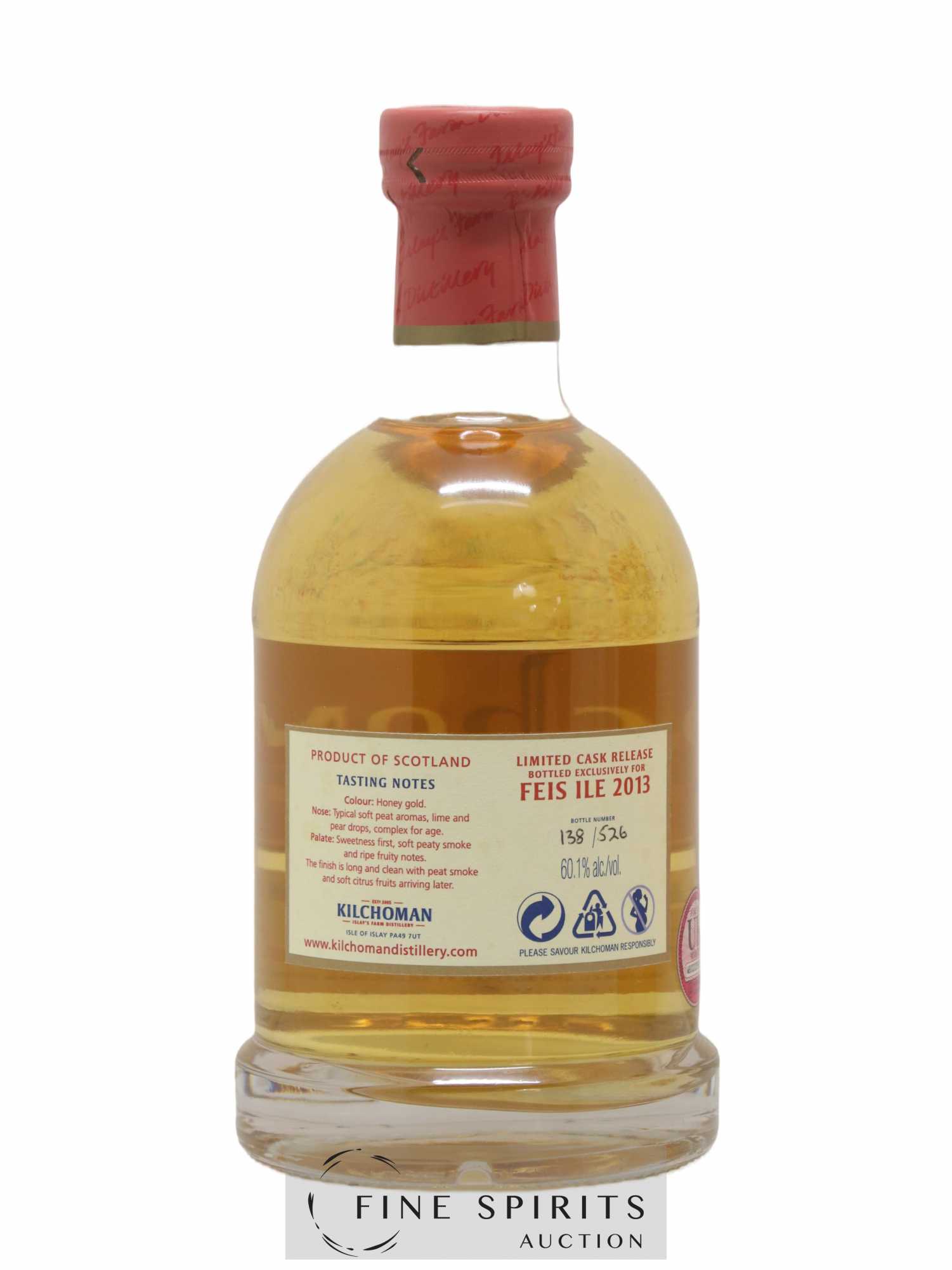Kilchoman 2008 Of. Feis Ile 2013 Casks n°246-247-2008 - One of 526 - bottled 2013 Limited Cask Release - Lot de 1 bouteille - 2