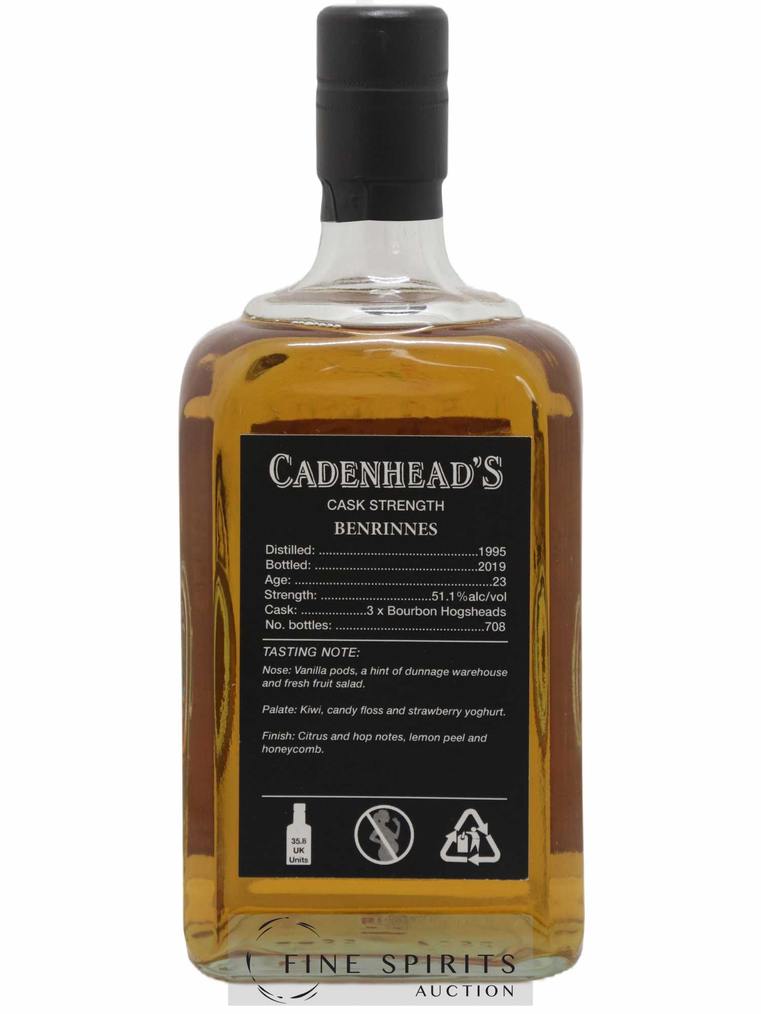 Benrinnes 23 years 1995 Cadenhead's Small Batch One of 708 - bottled 2019 - Lot de 1 bouteille - 2