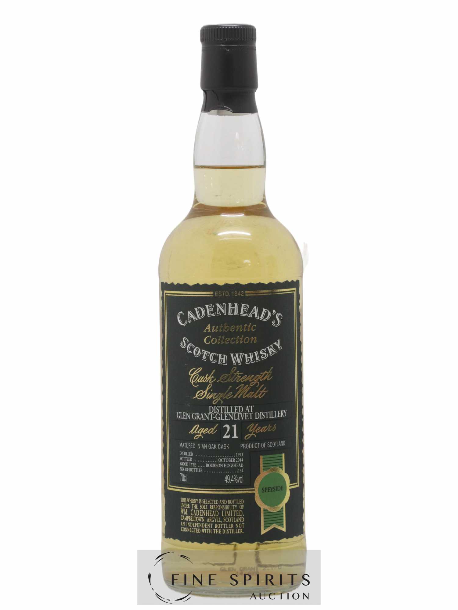 Glen Grant 21 years 1993 Cadenhead's Cask Strength One of 132 - bottled 2014 Authentic Collection - Lot de 1 bouteille - 1