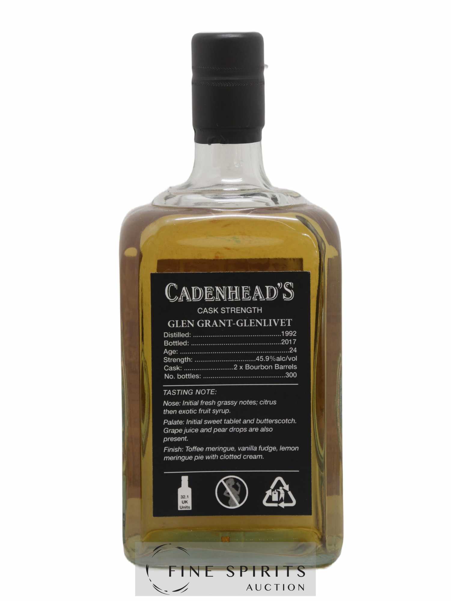 Glen Grant 24 years 1992 Cadenhead's Small Batch One of 300 - bottled 2017 - Lot de 1 bouteille - 2
