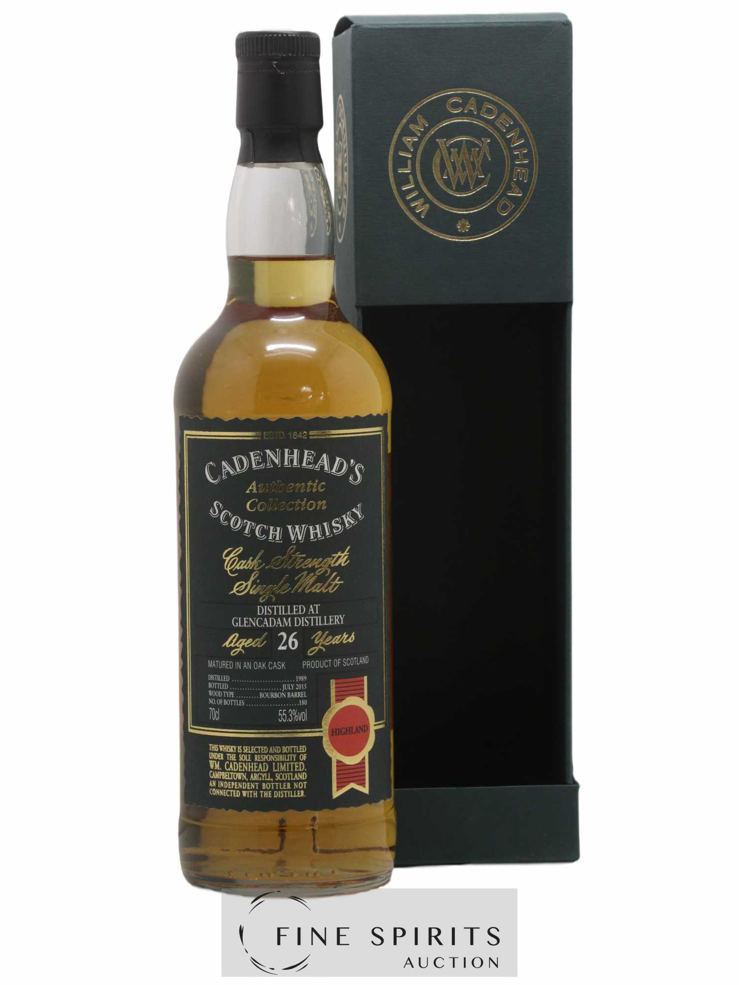 Glencadam 26 years 1989 Cadenhead's Cask Strength One of 180 - bottled 2015 Authentic Collection - Lot de 1 bouteille - 0