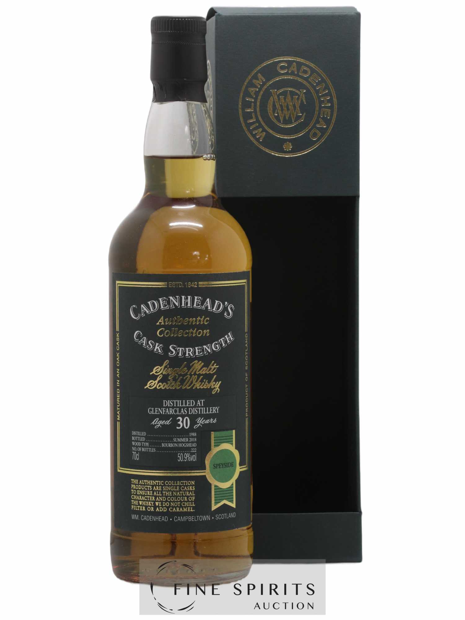 Glenfarclas 30 years 1988 Cadenhead's Cask Strength One of 222 - bottled 2018 Authentic Collection - Lot de 1 bouteille - 0