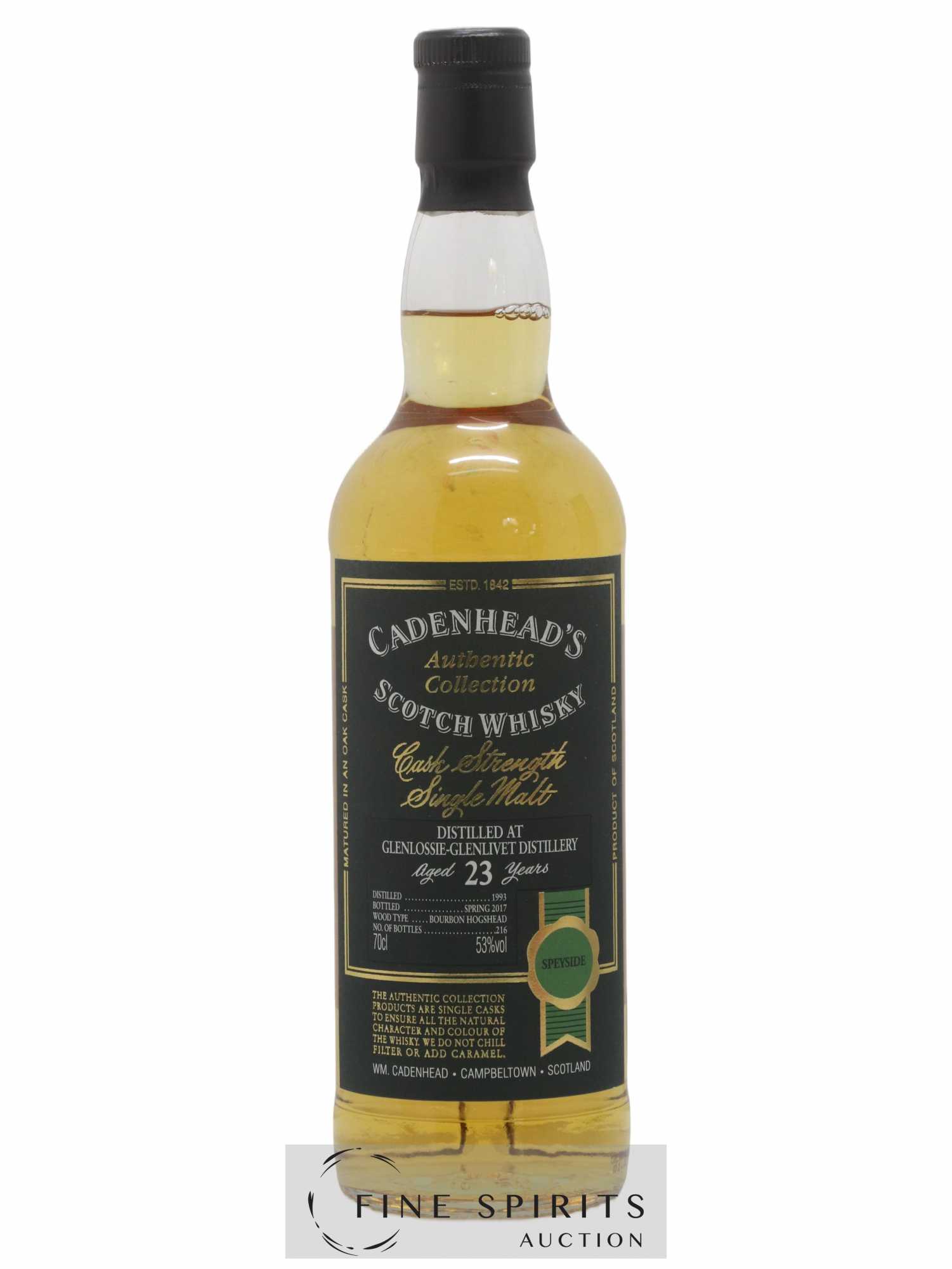 Glenlossie 23 years 1993 Cadenhead's Cask Strength One of 216 - bottled 2017 Authentic Collection - Lot de 1 bouteille - 1
