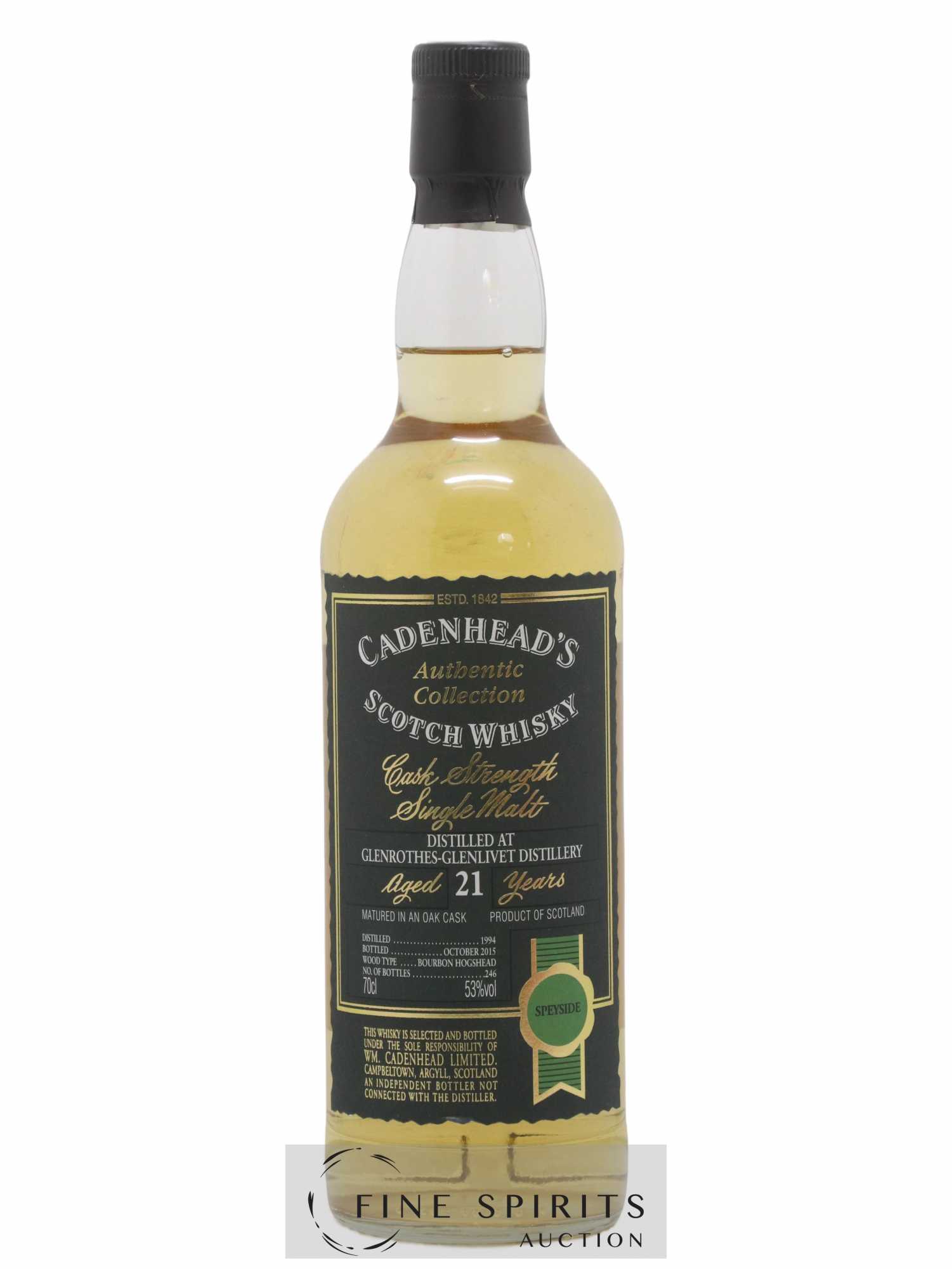 Glenrothes 21 years 1994 Cadenhead's One of 246 - bottled 2015 Authentic Collection - Lot de 1 bouteille - 1