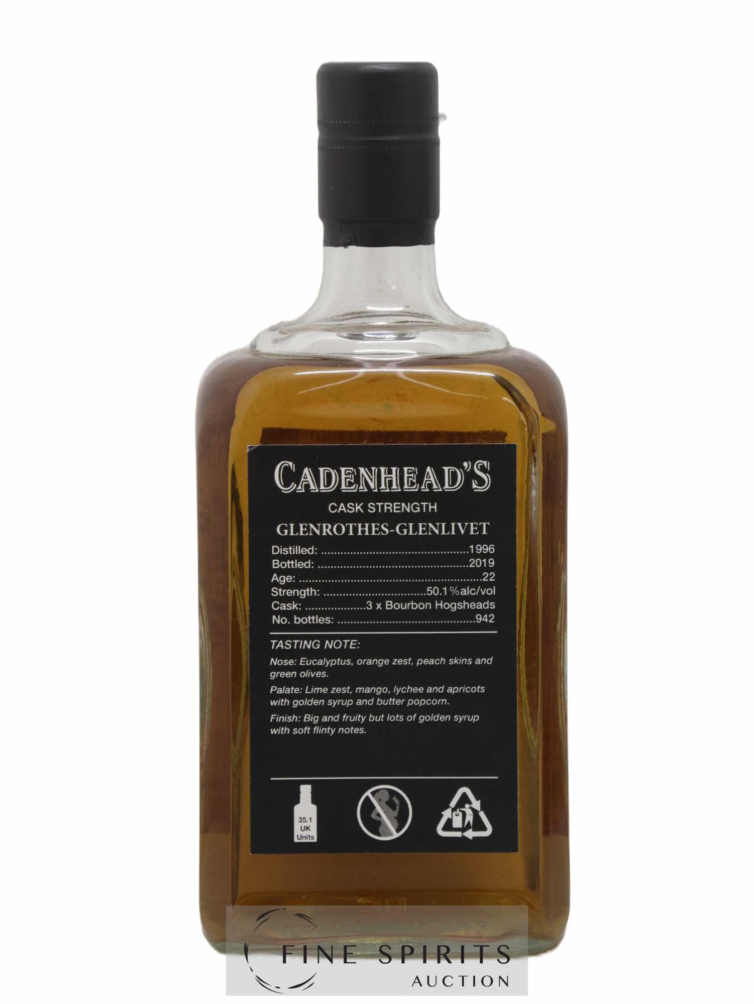 Glenrothes 22 years 1996 Cadenhead's Small Batch One of 942 - bottled 2019 - Lot of 1 bottle - 2