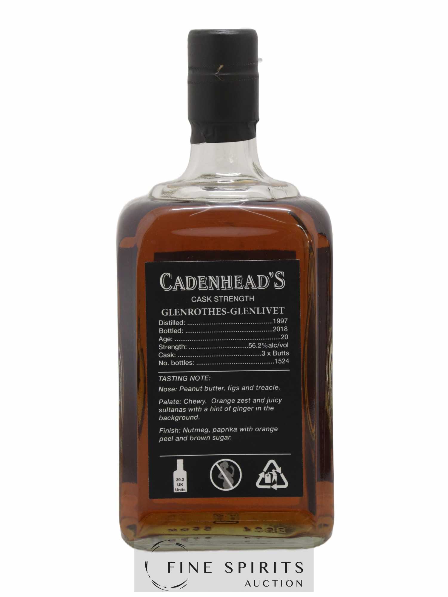 Glenrothes 20 years 1997 Cadenhead's Small Batch One of 1524 - bottled 2018 - Lot de 1 bouteille - 2