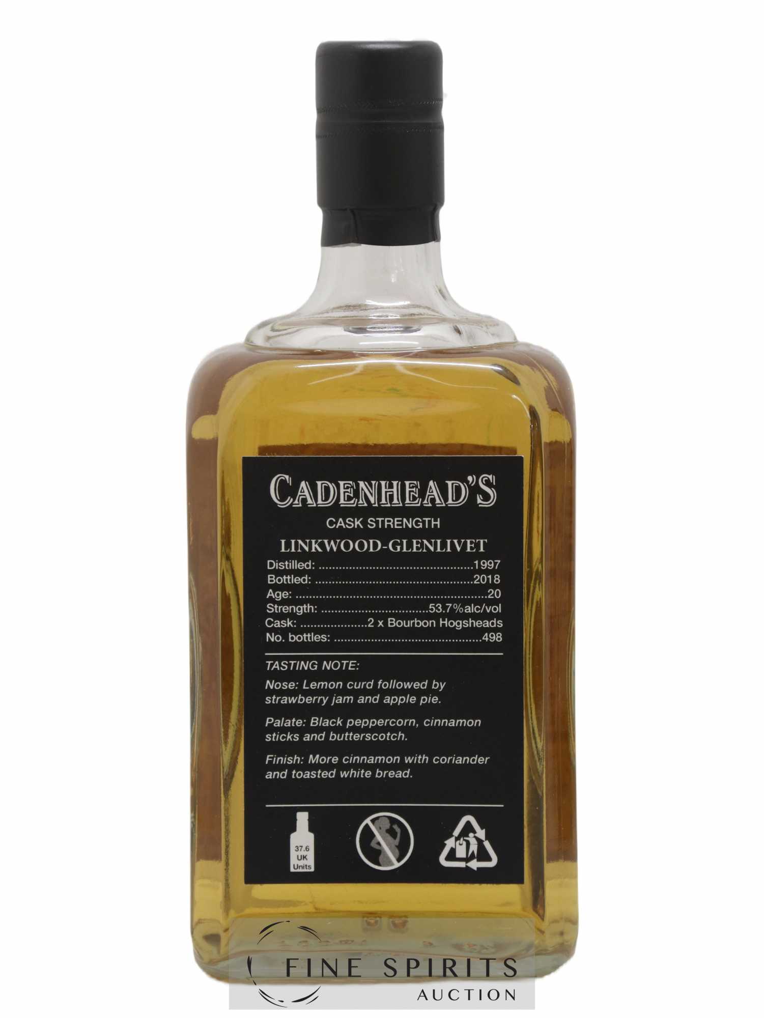 Linkwood 20 years 1997 Cadenhead's Small Batch One of 498 - bottled 2018 - Lot de 1 bouteille - 2