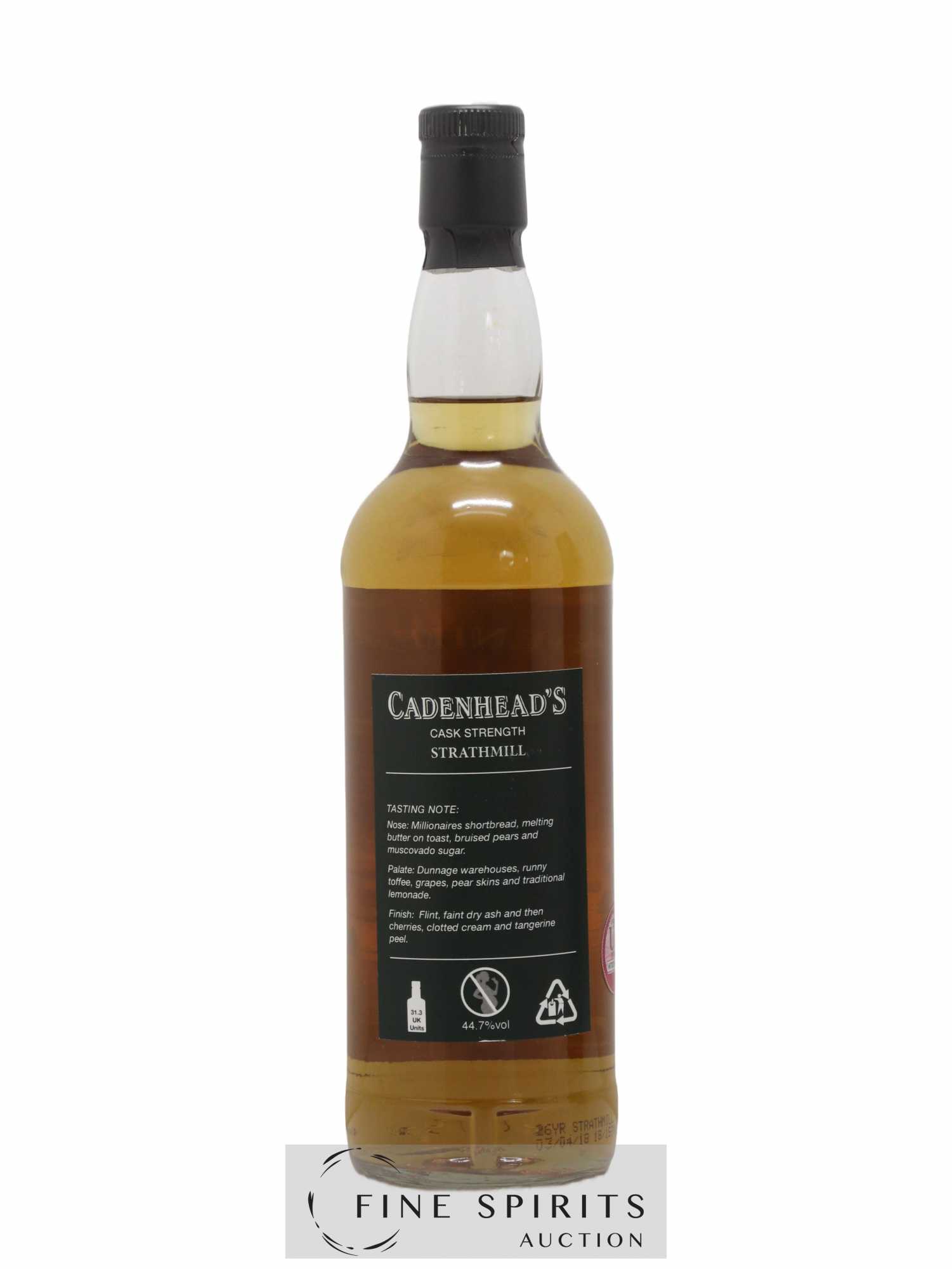 Strathmill 26 years 1992 Cadenhead's Cask Strength One of 198 - bottled 2018 Authentic Collection - Lot de 1 bouteille - 2