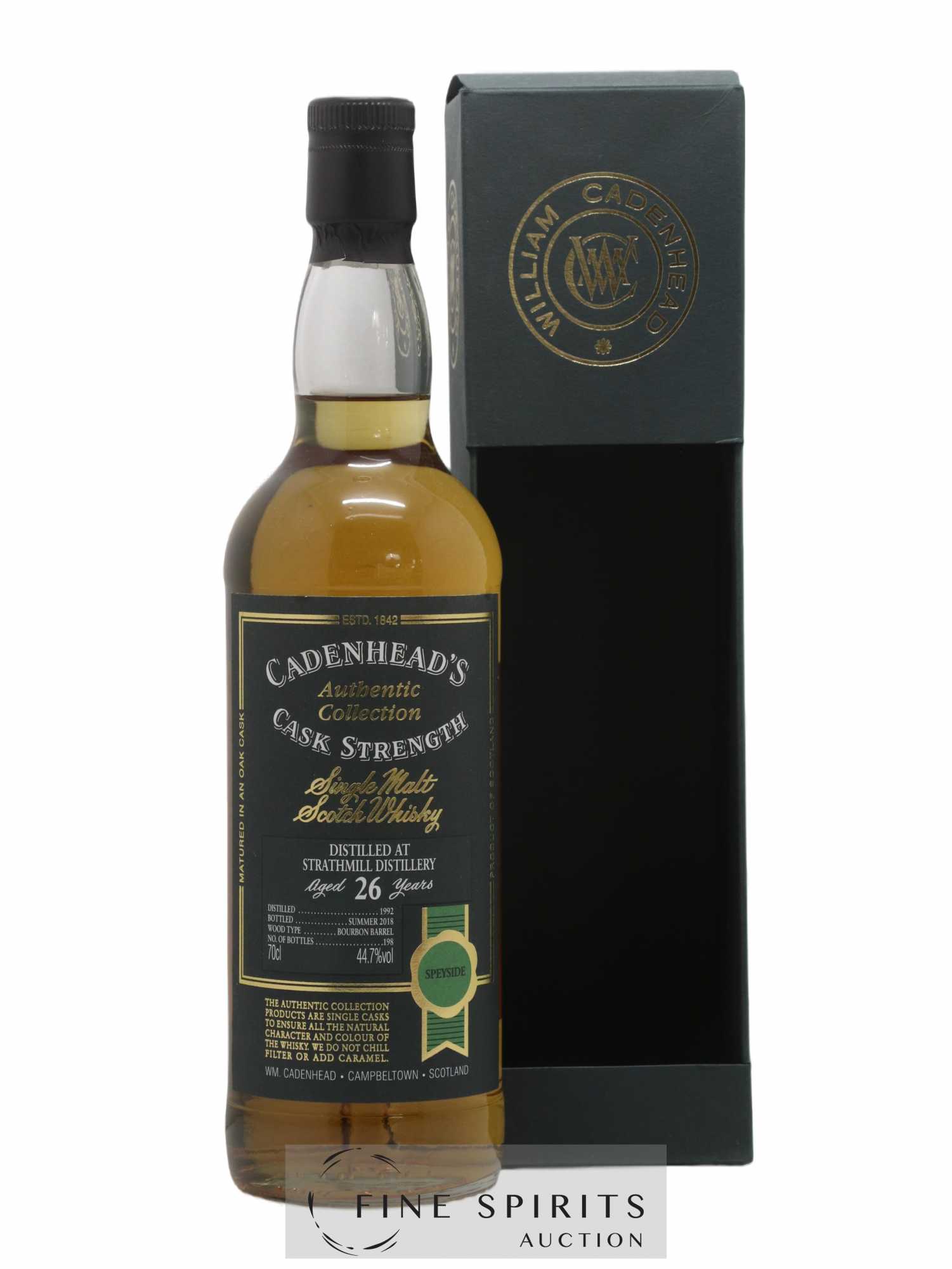 Strathmill 26 years 1992 Cadenhead's Cask Strength One of 198 - bottled 2018 Authentic Collection - Lot de 1 bouteille - 0