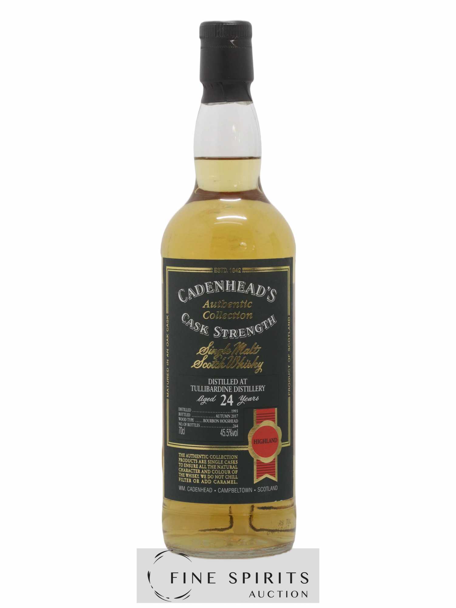 Tullibardine 24 years 1993 Of. Cask Strength One of 264 - bottled 2017 Authentic Collection - Lot de 1 bouteille - 1