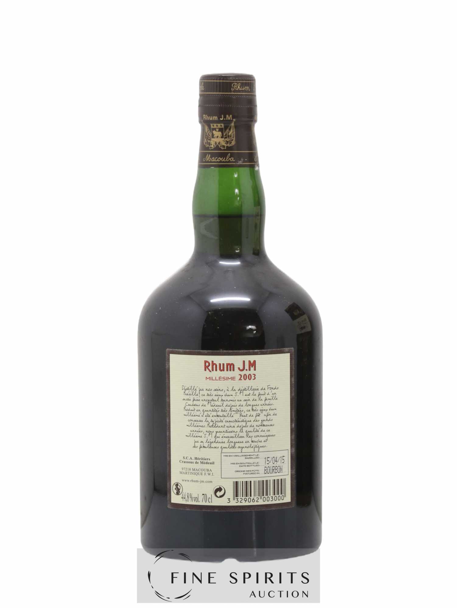 J.M 2003 Of. Brut de Fût - Lot de 1 bouteille - 2