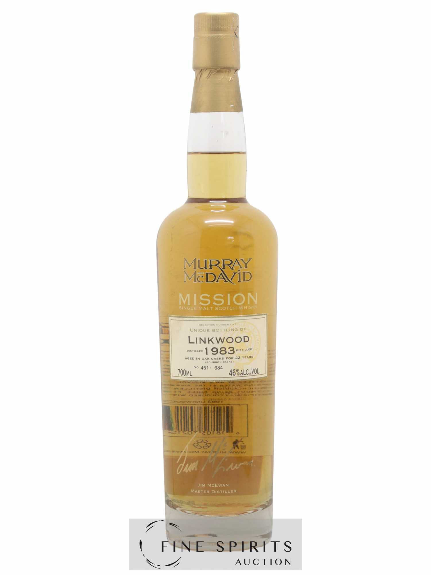 Linkwood 22 years 1983 Murray Mc David Selection Number Five One of 684 Mission - Lot of 1 bottle - 1