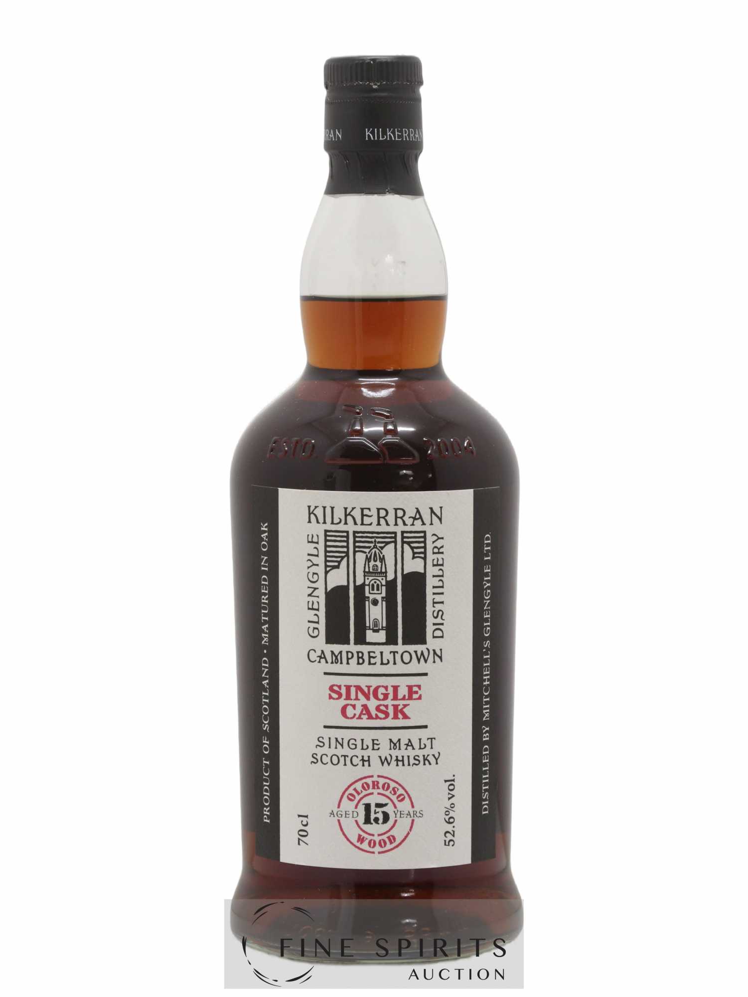 Kilkerran 15 years 2004 Of. Single Cask Oloroso Wood - One of 246 - bottled 2019 Dugas - Lot de 1 bouteille - 1