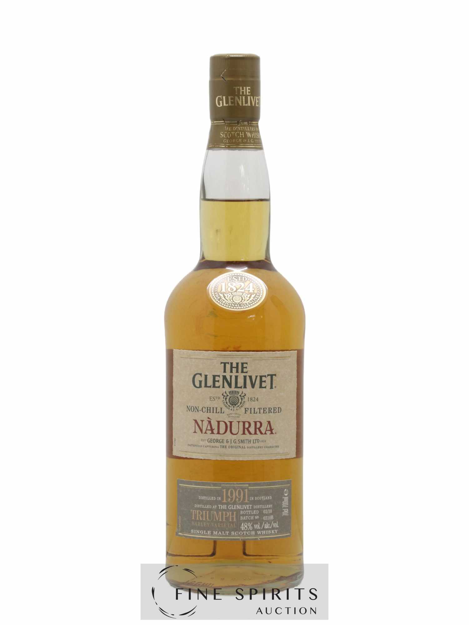 Glenlivet (The) 1991 Of. Nàdurra Batch 0310B - bottled 2010 Triumph - Lot of 1 bottle - 1