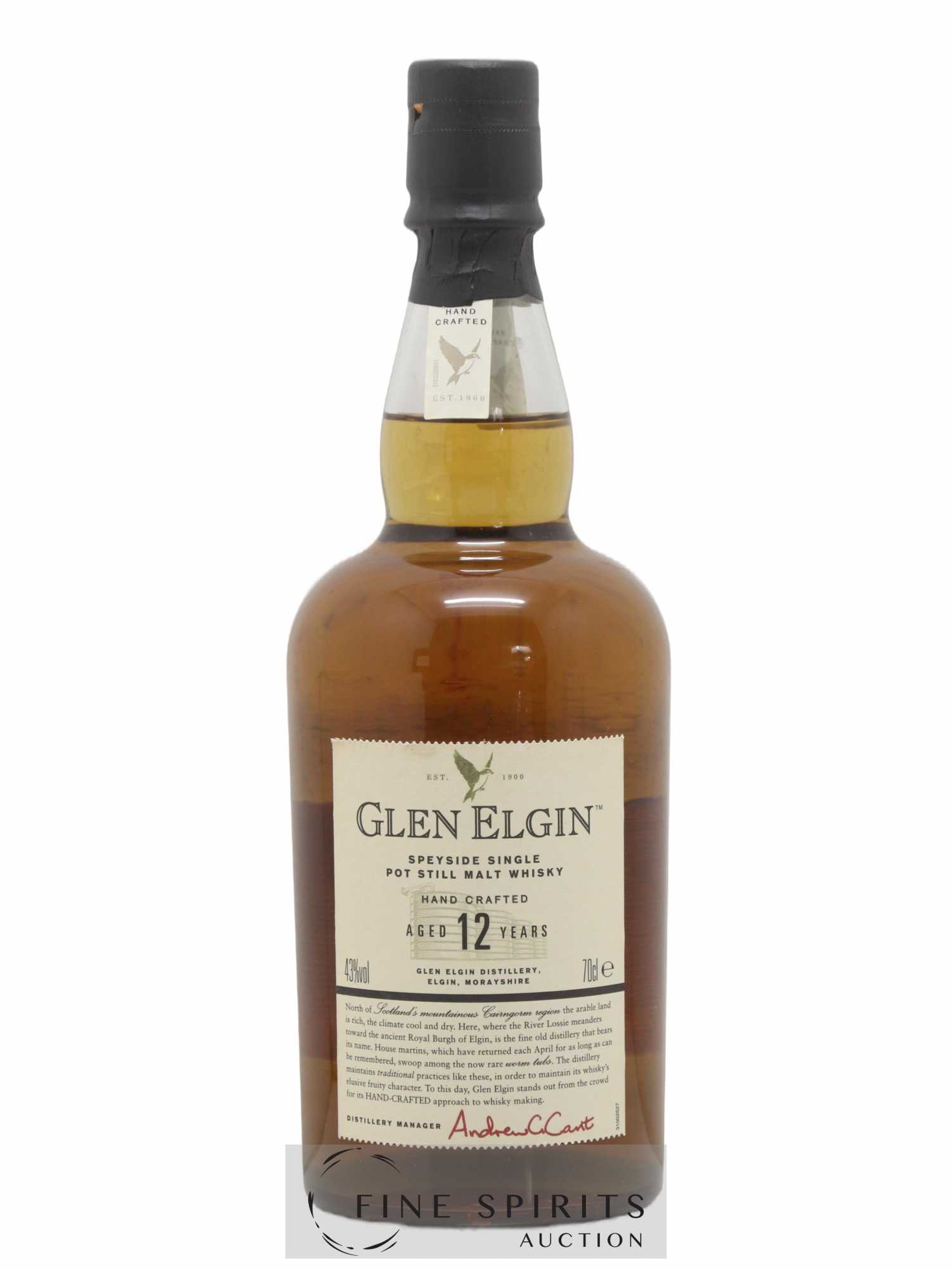 Glen Elgin 12 years Of. - Lot de 1 bouteille - 1