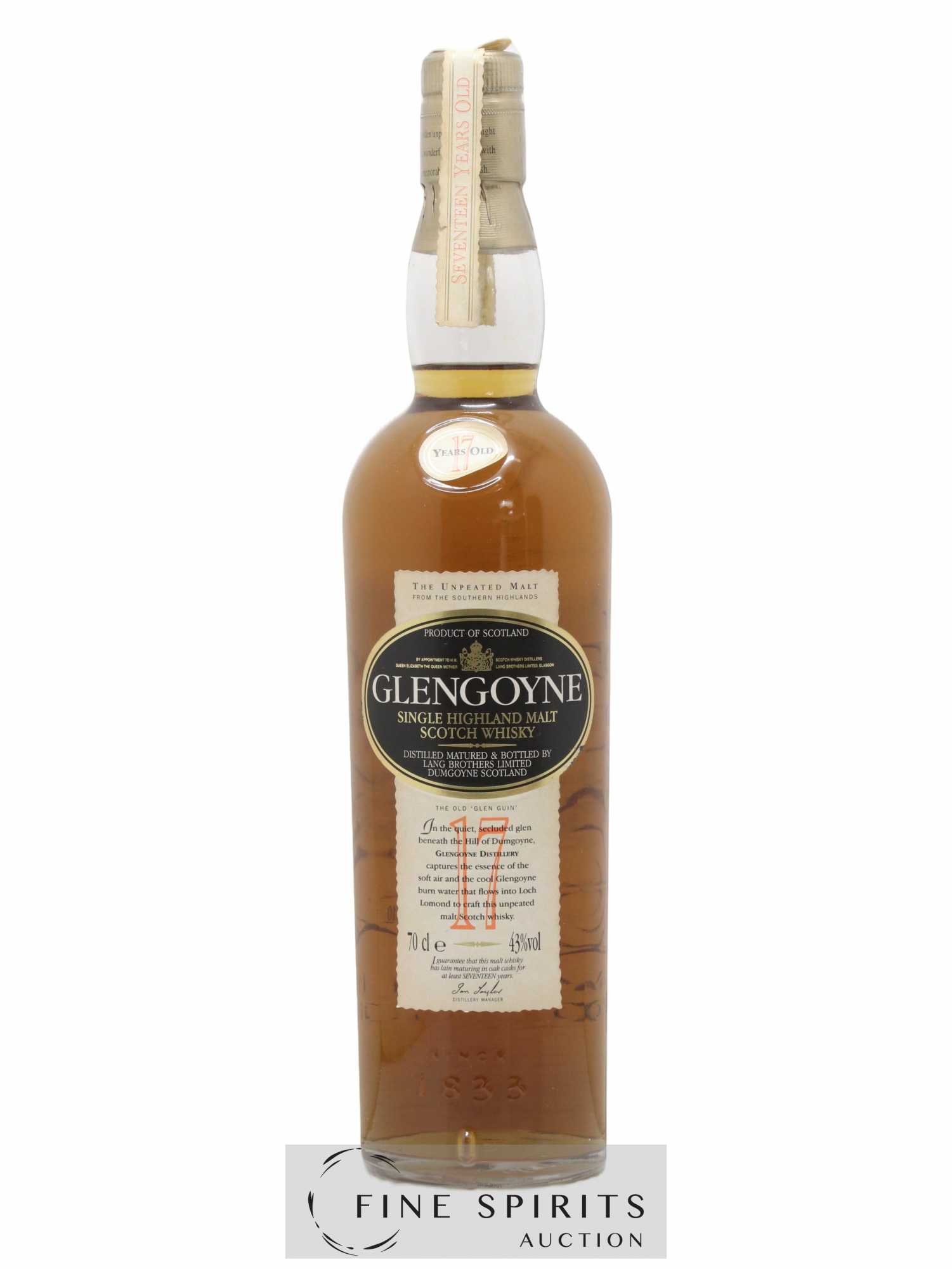 Glengoyne 17 years Of. - Lot de 1 bouteille - 1