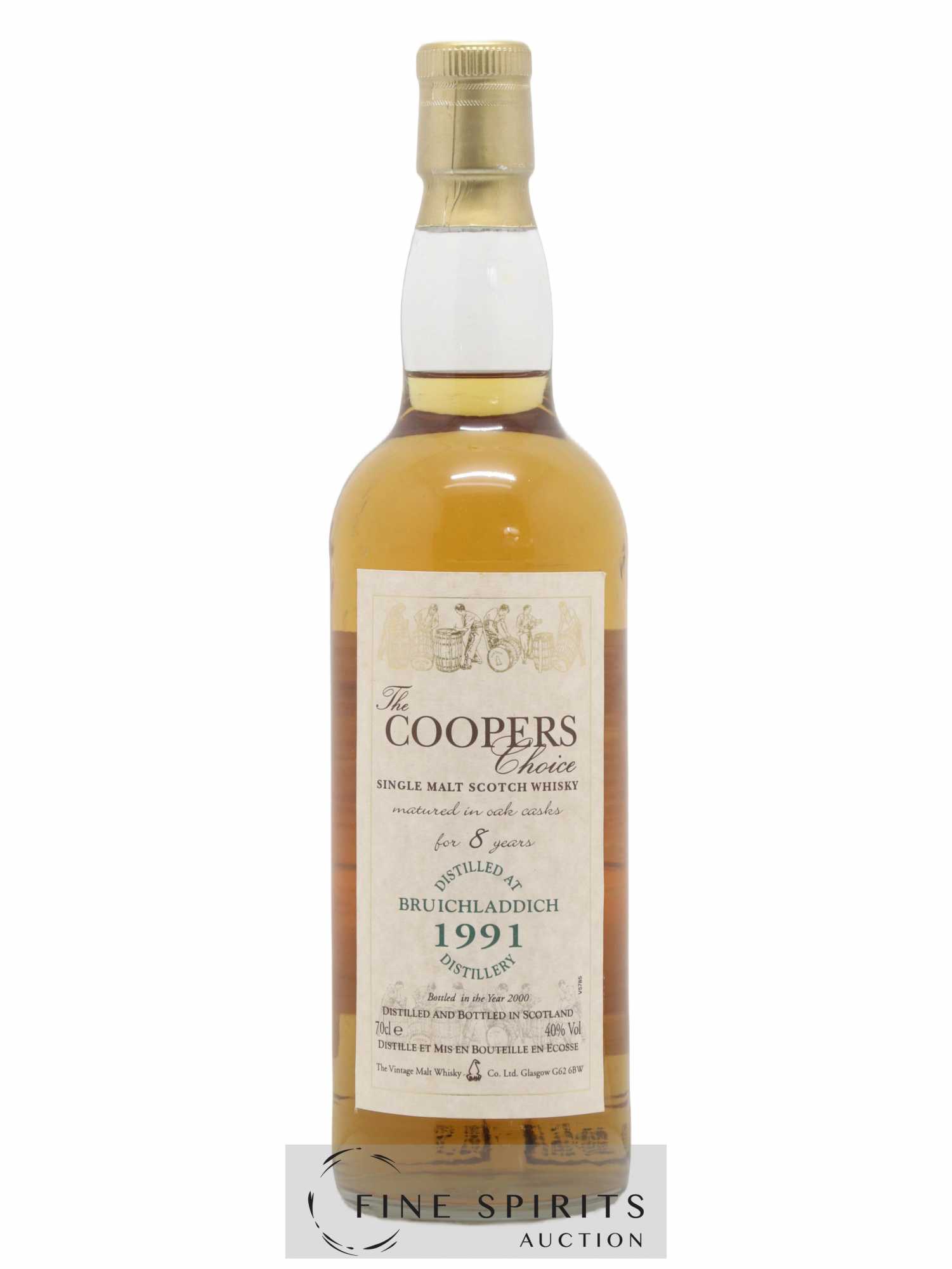 Bruichladdich 8 years 1991 The Vintage Malt Whisky Co. Ltd. The Coopers Choice bottled 2000 - Lot de 1 bouteille - 1