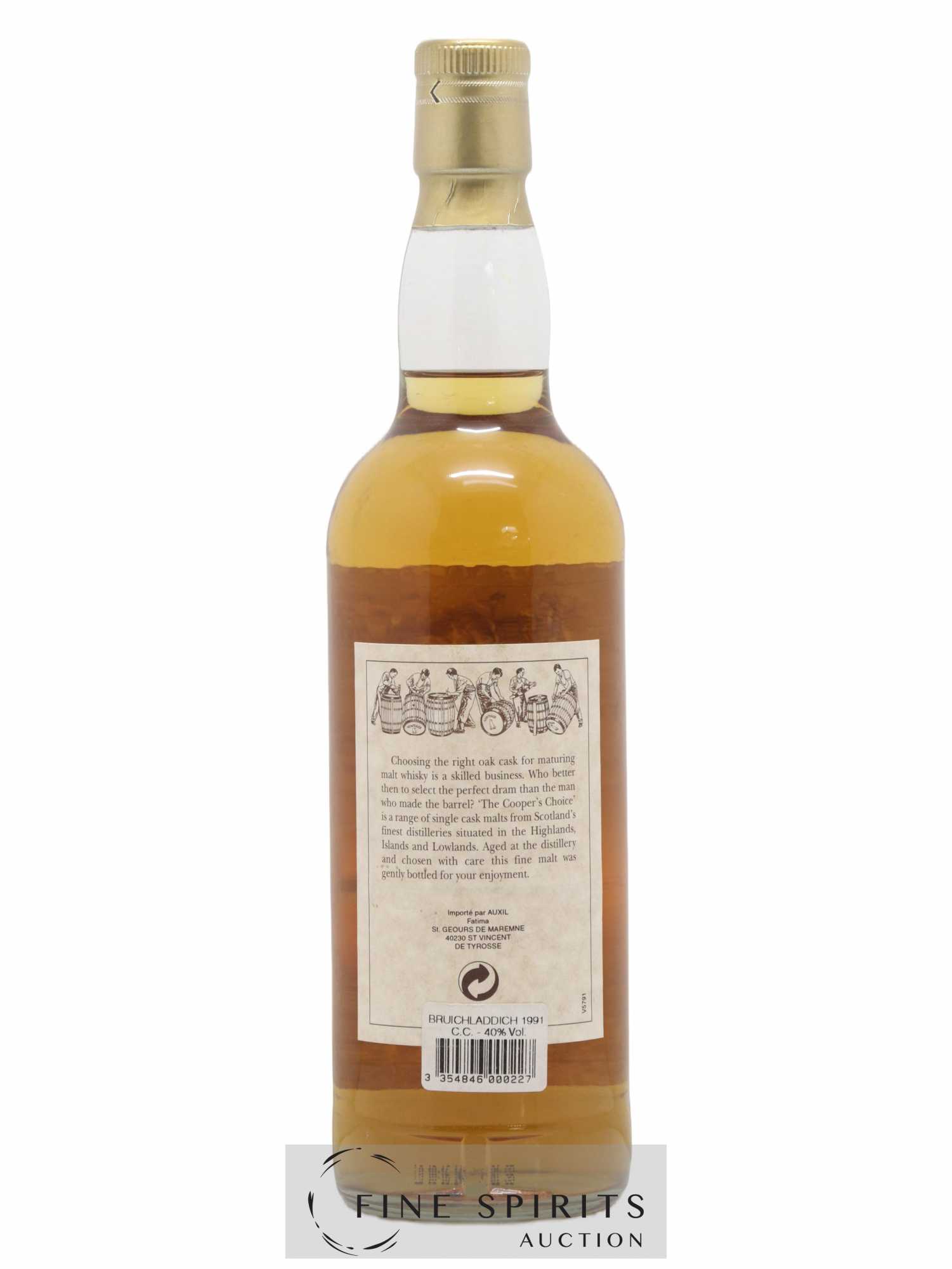 Bruichladdich 8 years 1991 The Vintage Malt Whisky Co. Ltd. The Coopers Choice bottled 2000 - Lot de 1 bouteille - 2