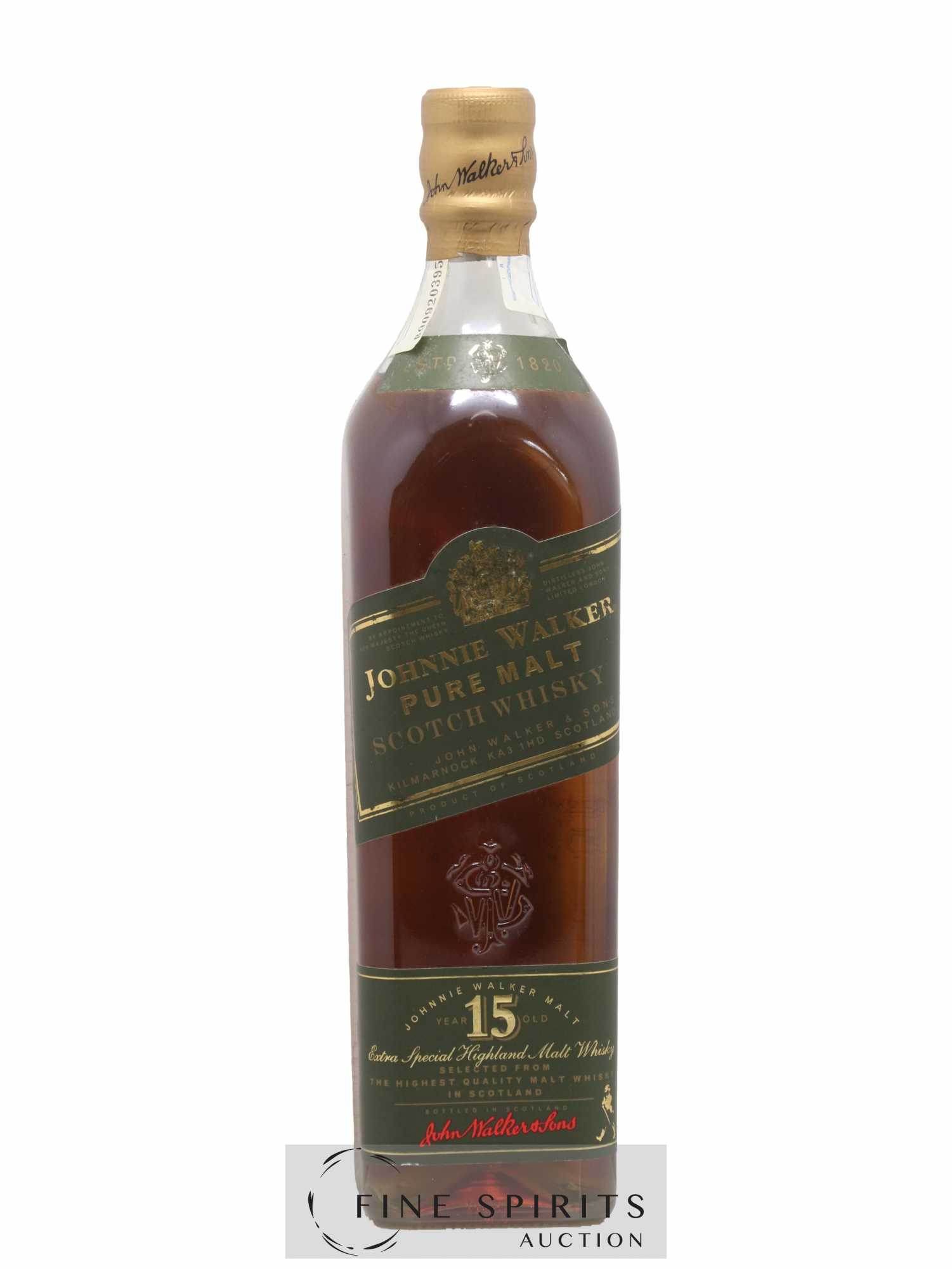 Johnnie Walker 15 years Of. Green Label - Lot de 1 bouteille - 1