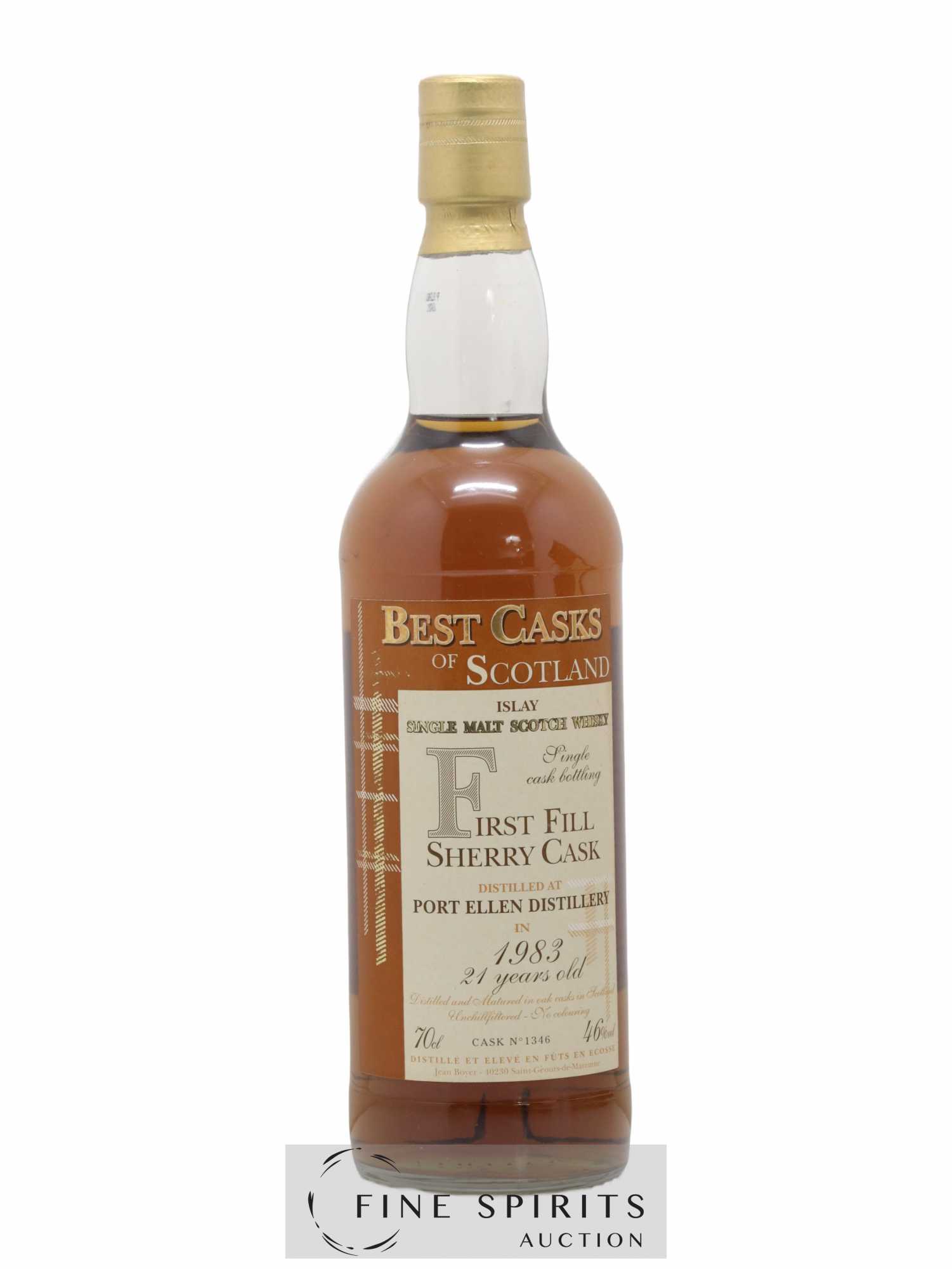 Port Ellen 21 years 1983 Jean Boyer First Fill Sherry Cask n°1346 Best Casks of Scotland - Lot of 1 bottle - 1