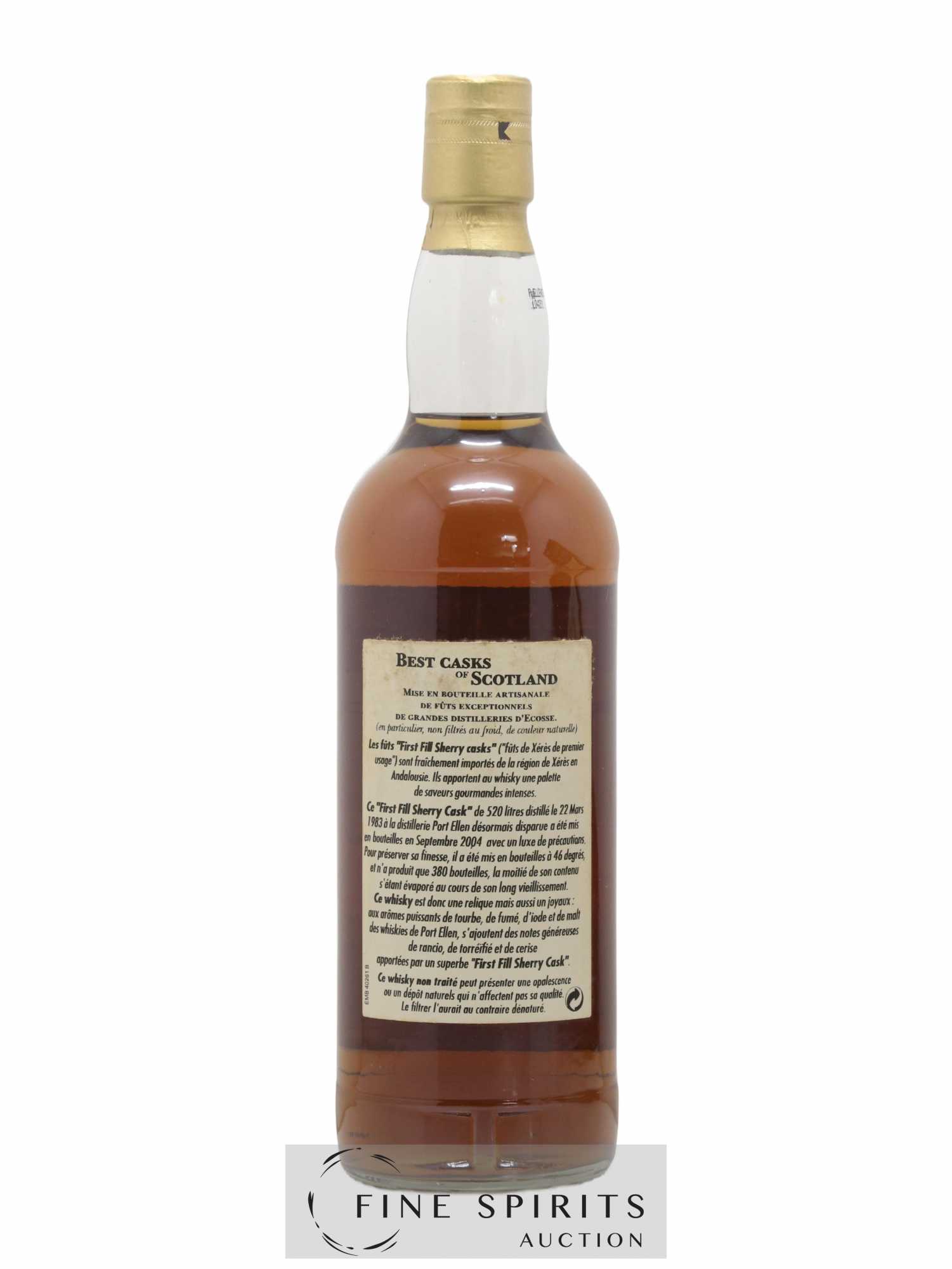 Port Ellen 21 years 1983 Jean Boyer First Fill Sherry Cask n°1346 Best Casks of Scotland - Lot of 1 bottle - 2
