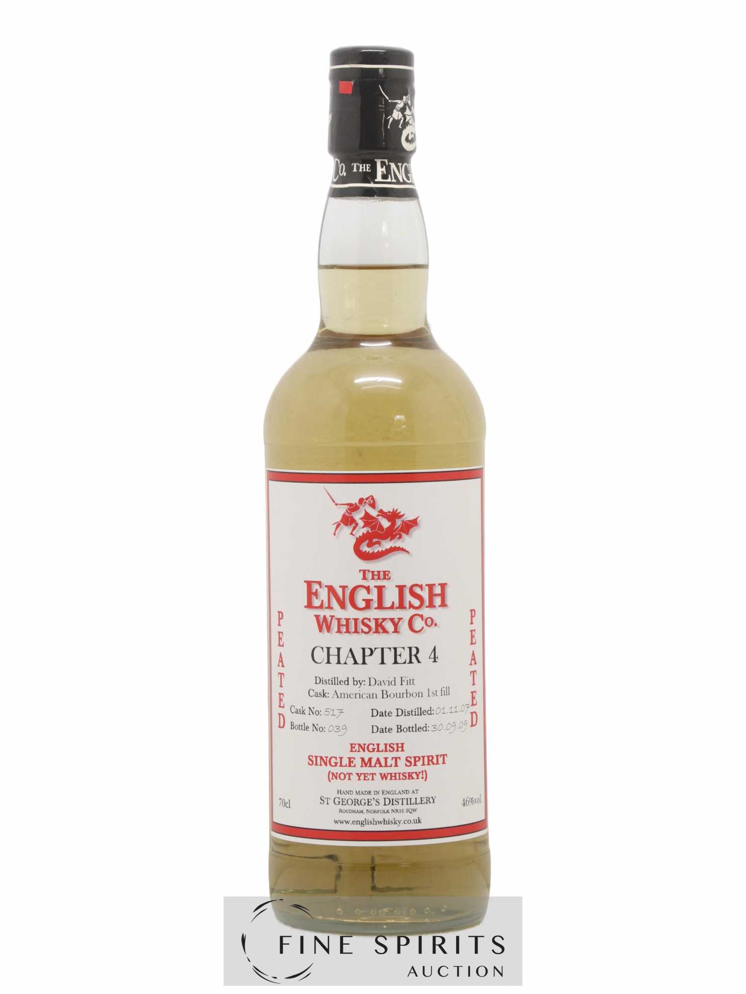 Saint George 2007 Of. The English Whisky Co. - Chapter 4 Cask n°517 - bottled 2009 - Lot de 1 bouteille - 1