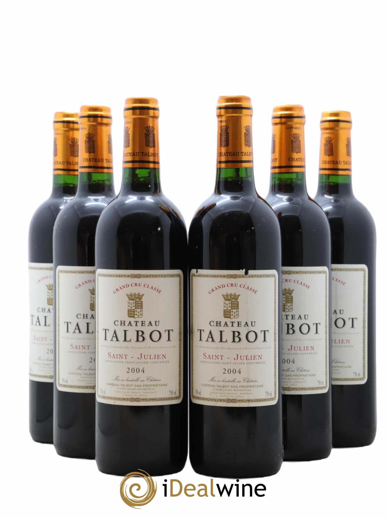 Château Talbot 4ème Grand Cru Classé 2004 - Lot de 6 bouteilles - 0