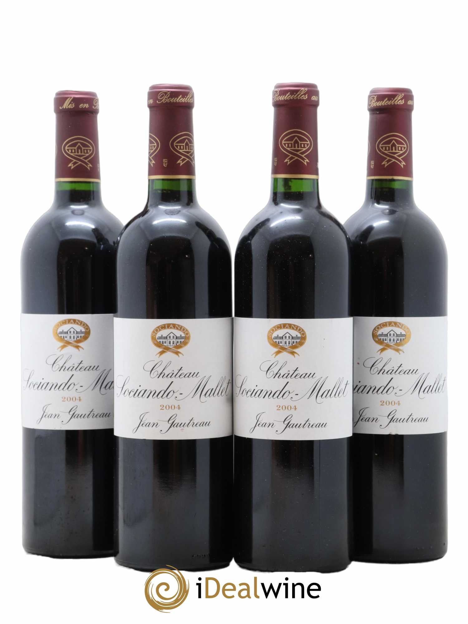Château Sociando Mallet 2004 - Lot de 4 bouteilles - 0