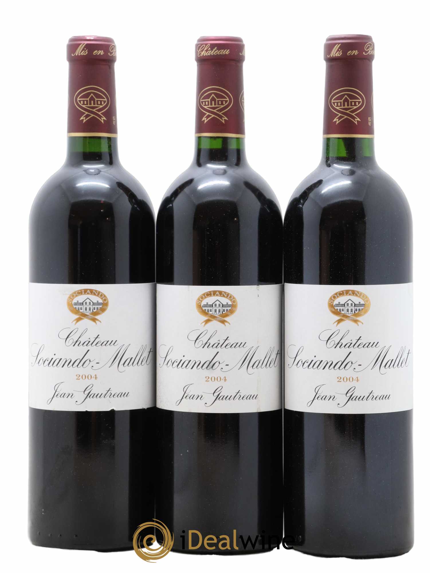 Château Sociando Mallet 2004 - Lot de 3 bouteilles - 0