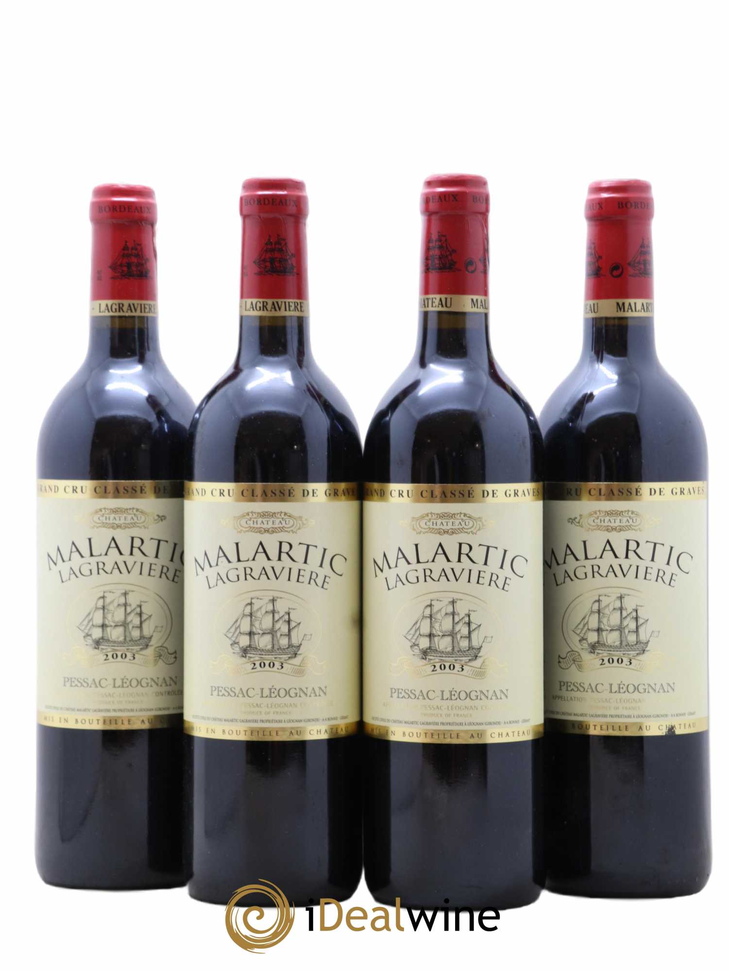 Château Malartic-Lagravière Cru Classé de Graves 2003 - Lot de 4 bouteilles - 0
